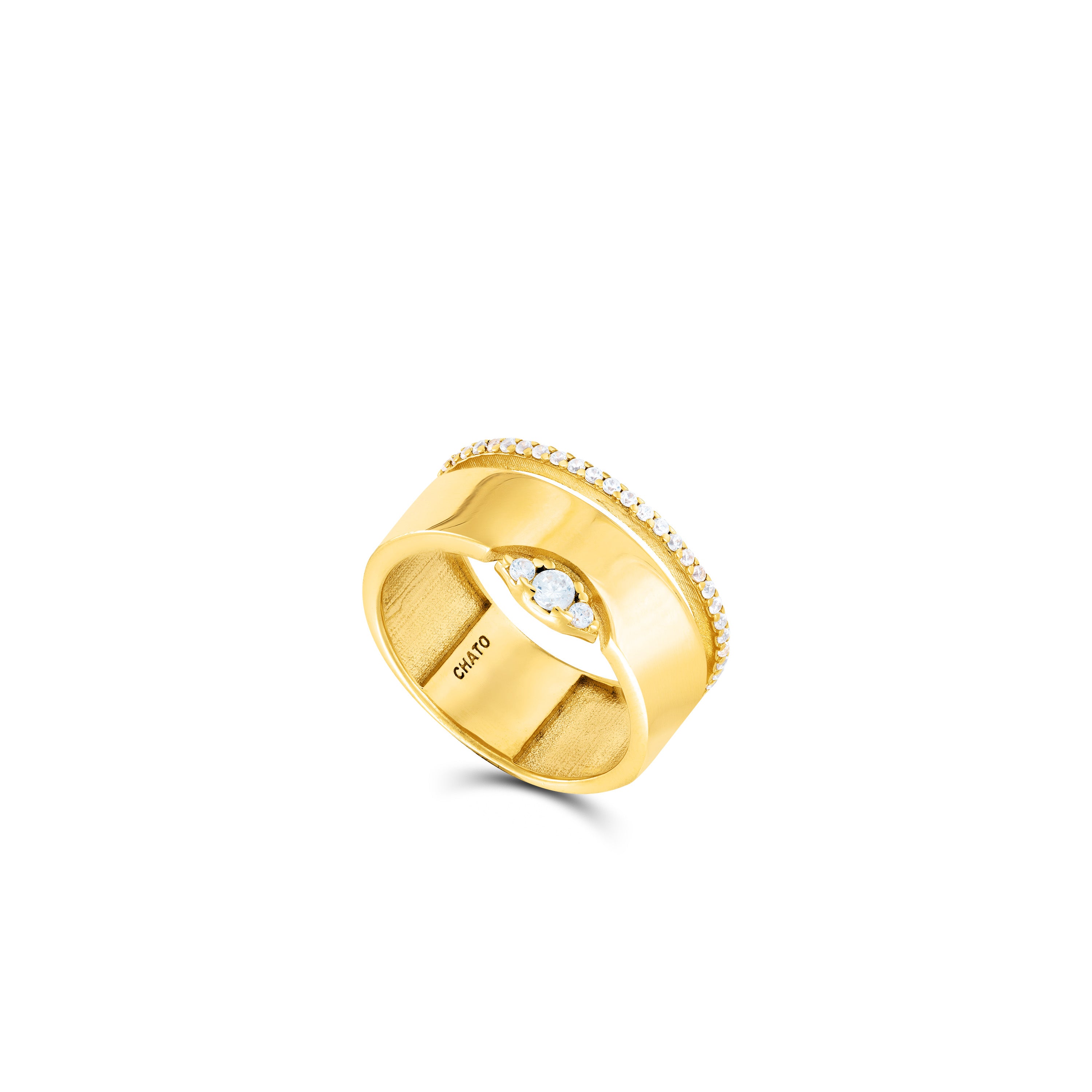 Asymmetrical Marquise Illusion Ring - Gold White
