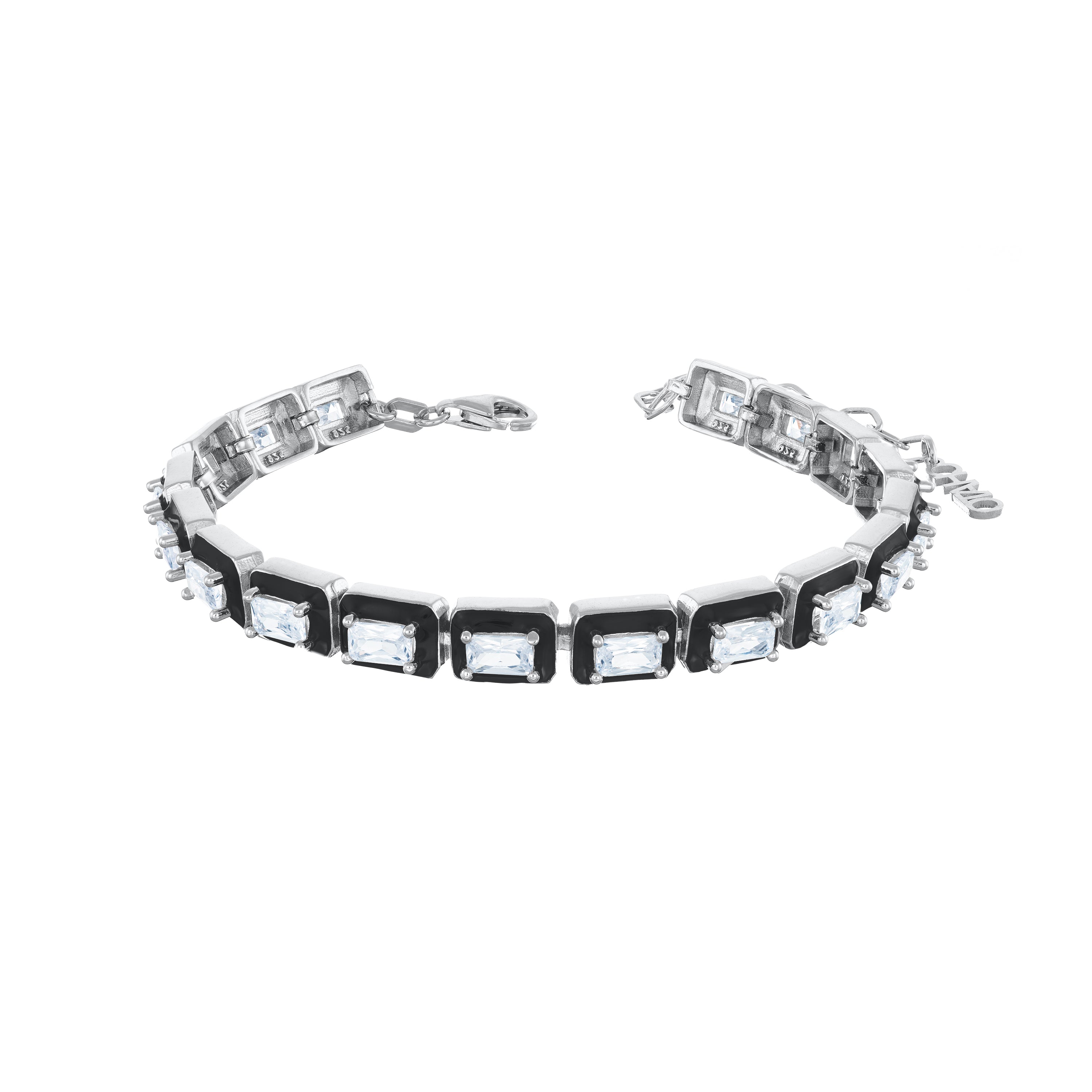 Baguette Cut Enamel Eternity Bracelet