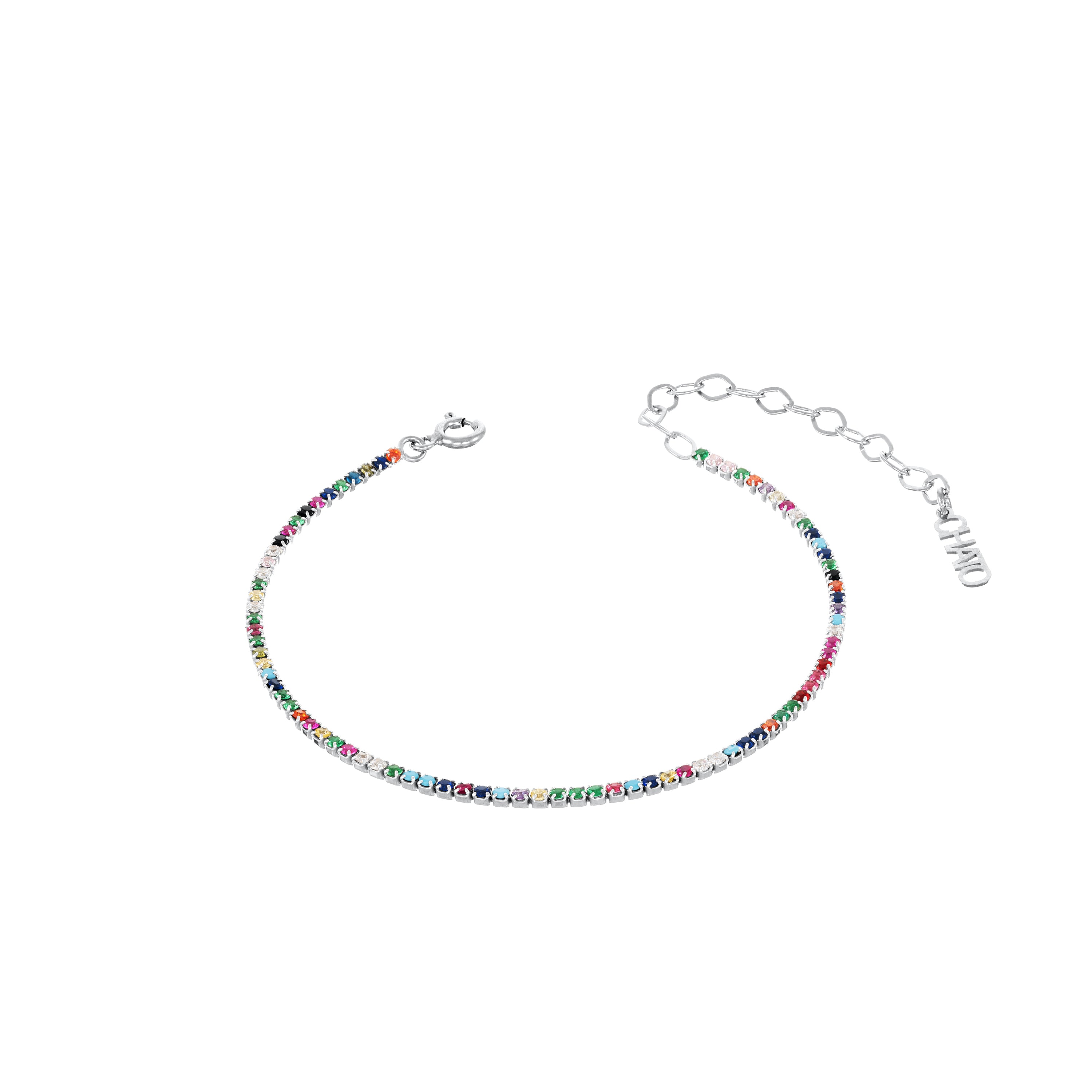 Tennis Bracelet - Silver Rainbow - 1.5mm