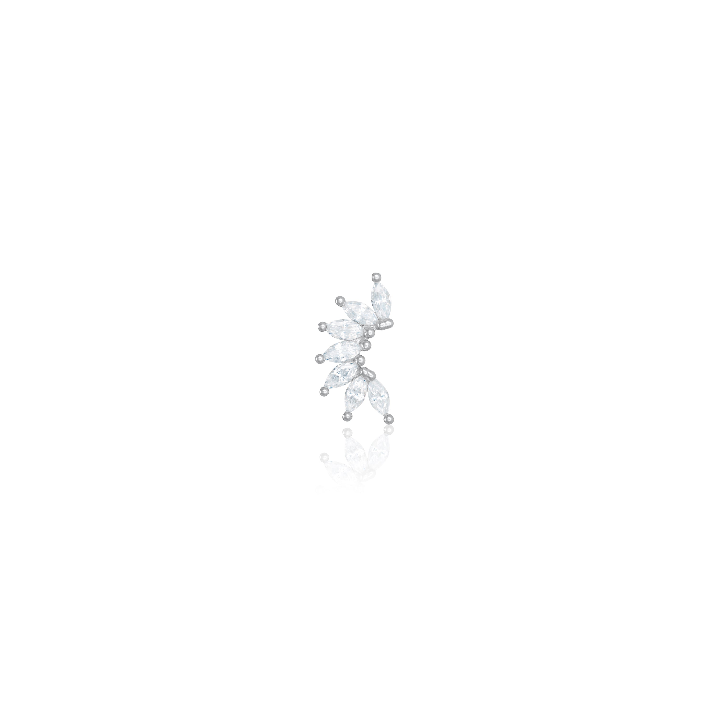 Cascading Marquise CZ Piercing - Silver White
