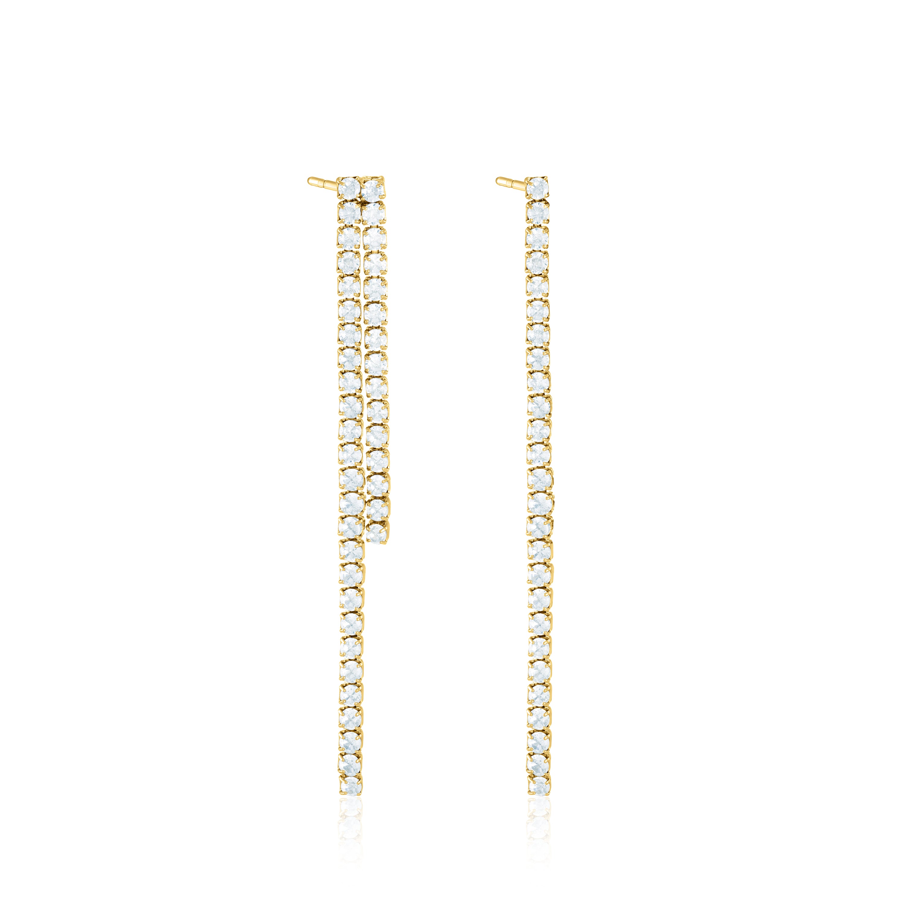 Double Tennis Drop Earrings