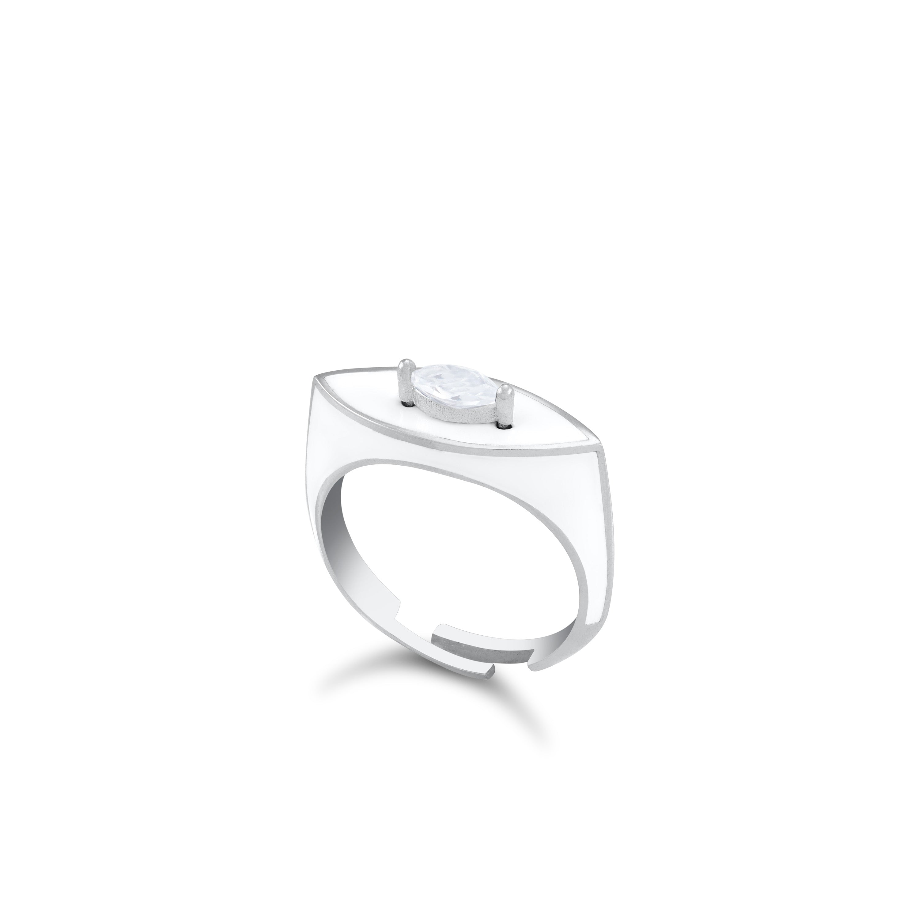 Enamel Marquise Evil Eye Signet Ring