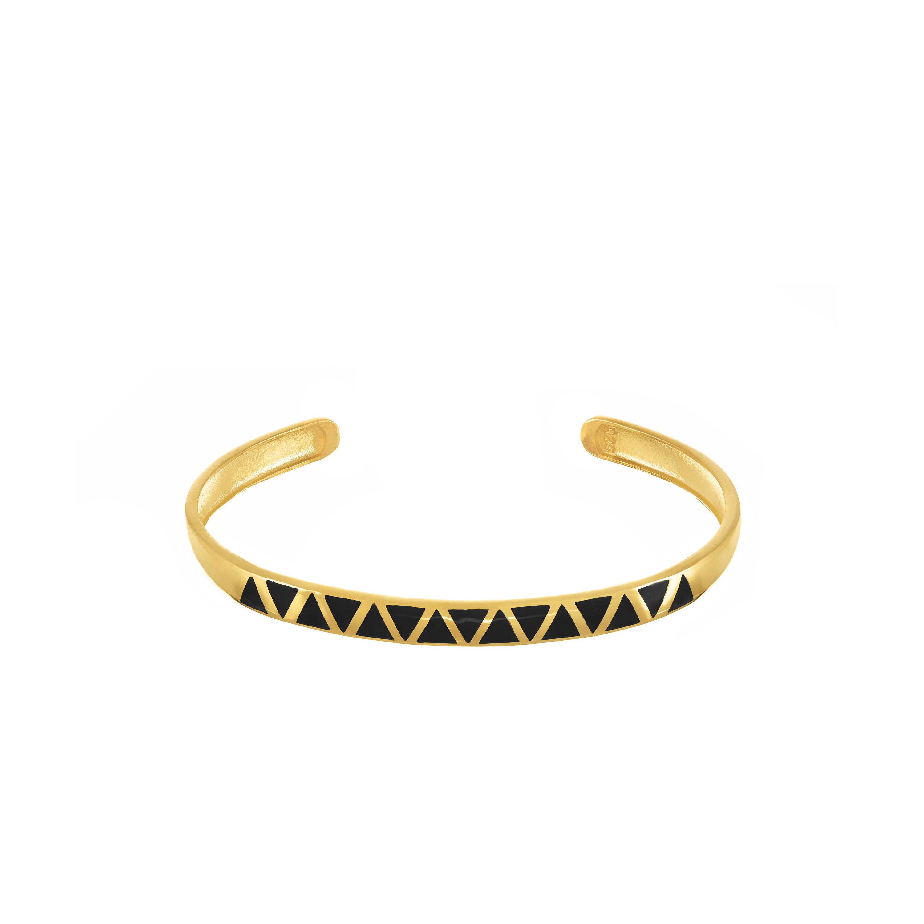 Enamel Triangles Bangle Bracelet - Gold Black