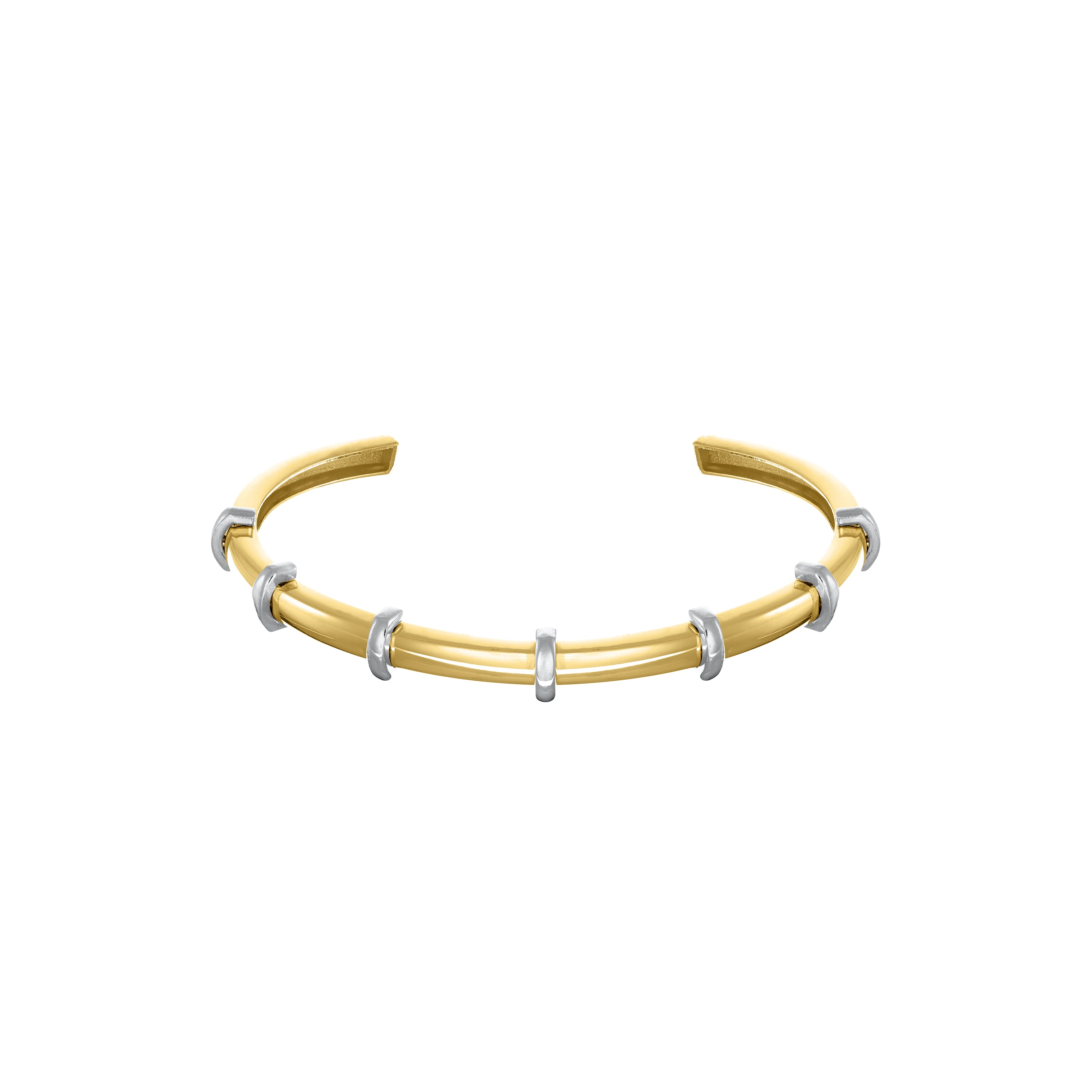 Evenly Spaced Cuff Bangle - Gold
