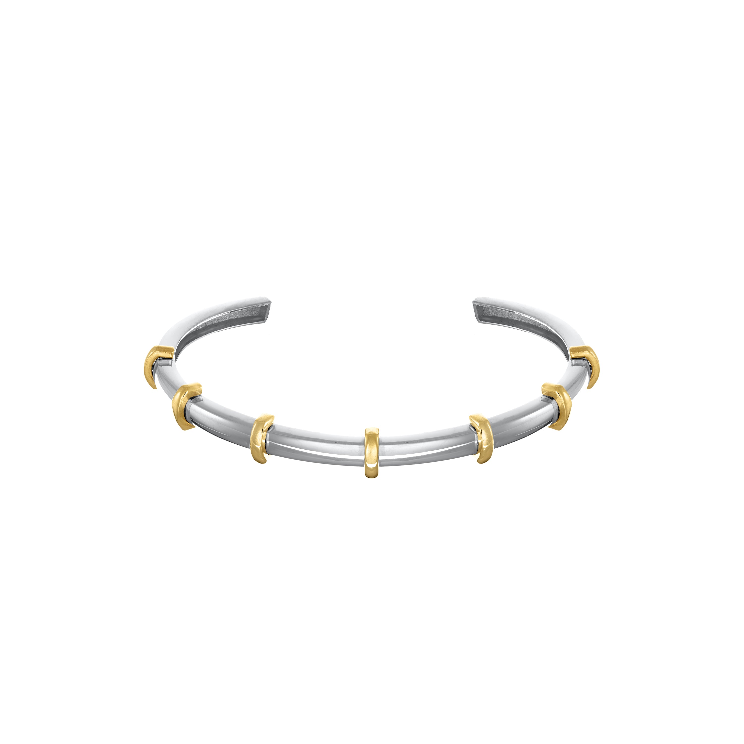 Evenly Spaced Cuff Bangle - Silver