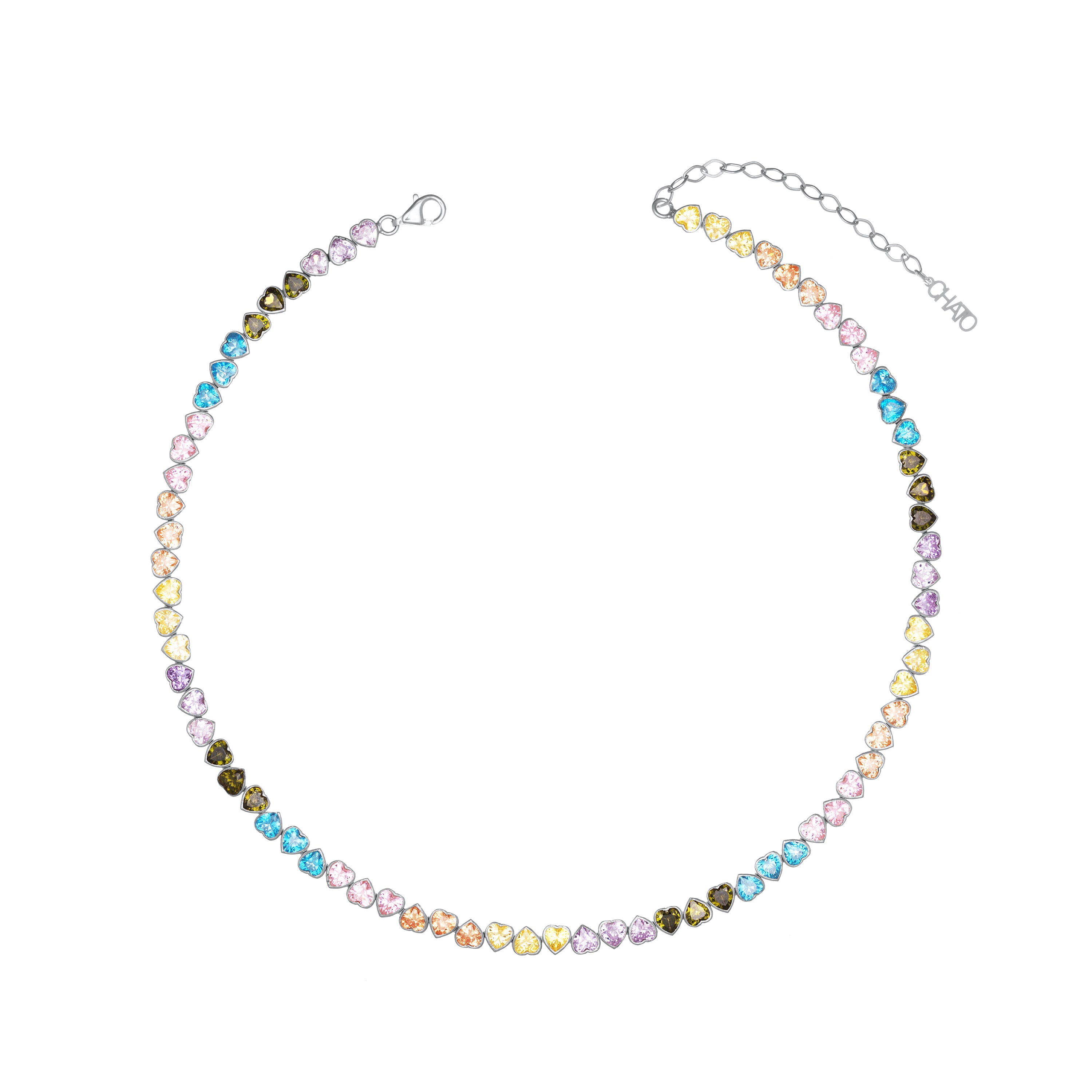 Heart Tennis Necklace