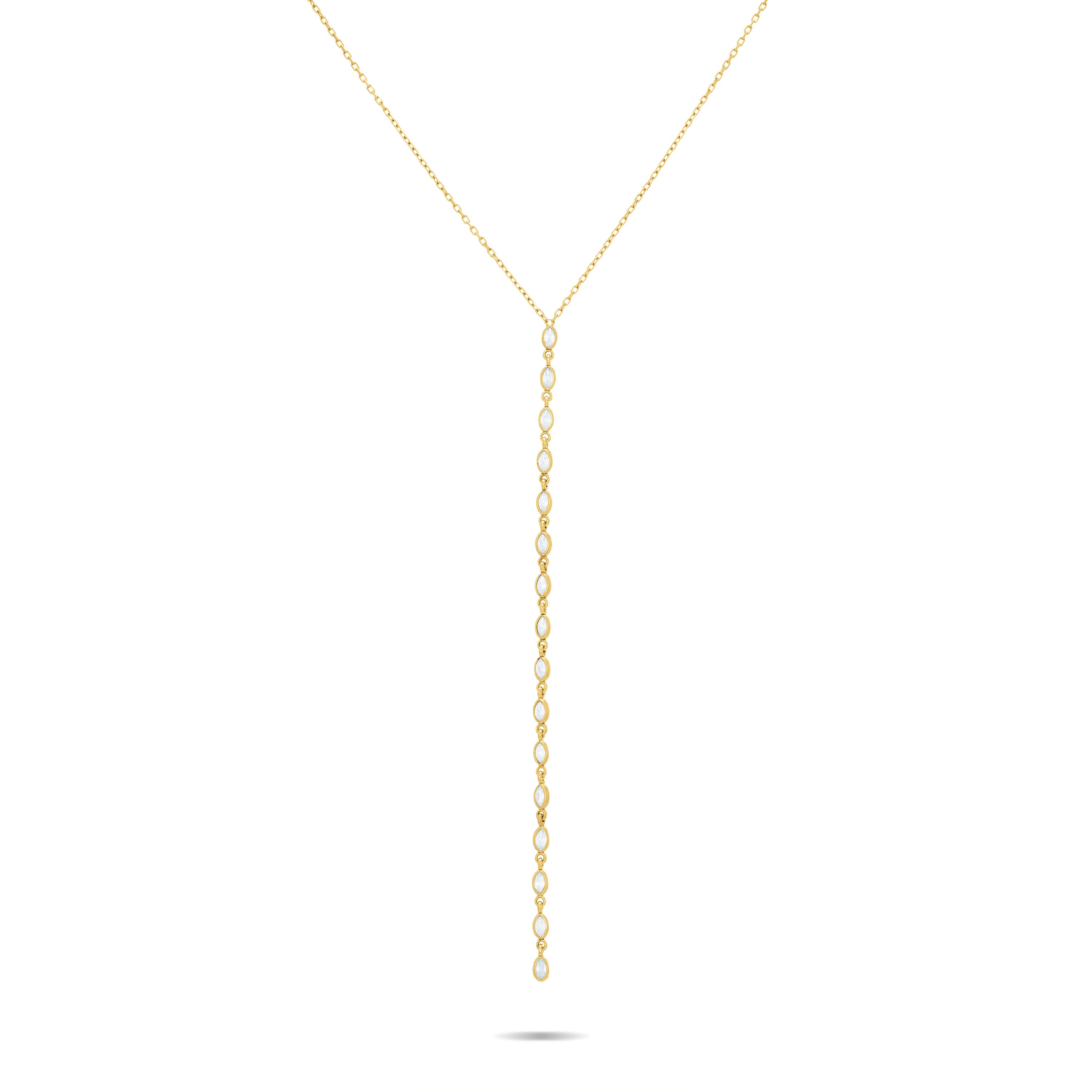 Marquise Bezel Lariat Sliding Clasp Choker