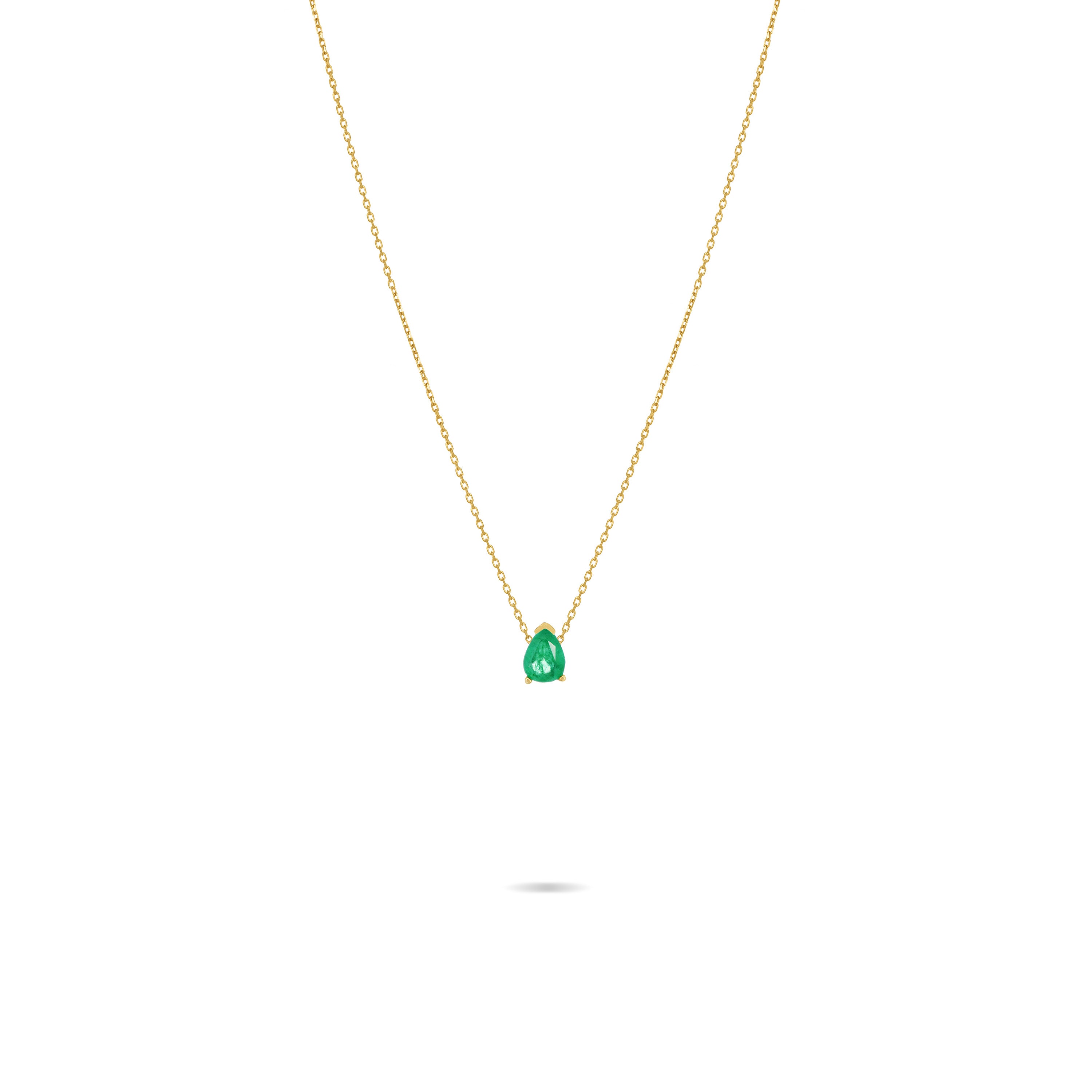 One Teardrop Chain Choker - Gold Green