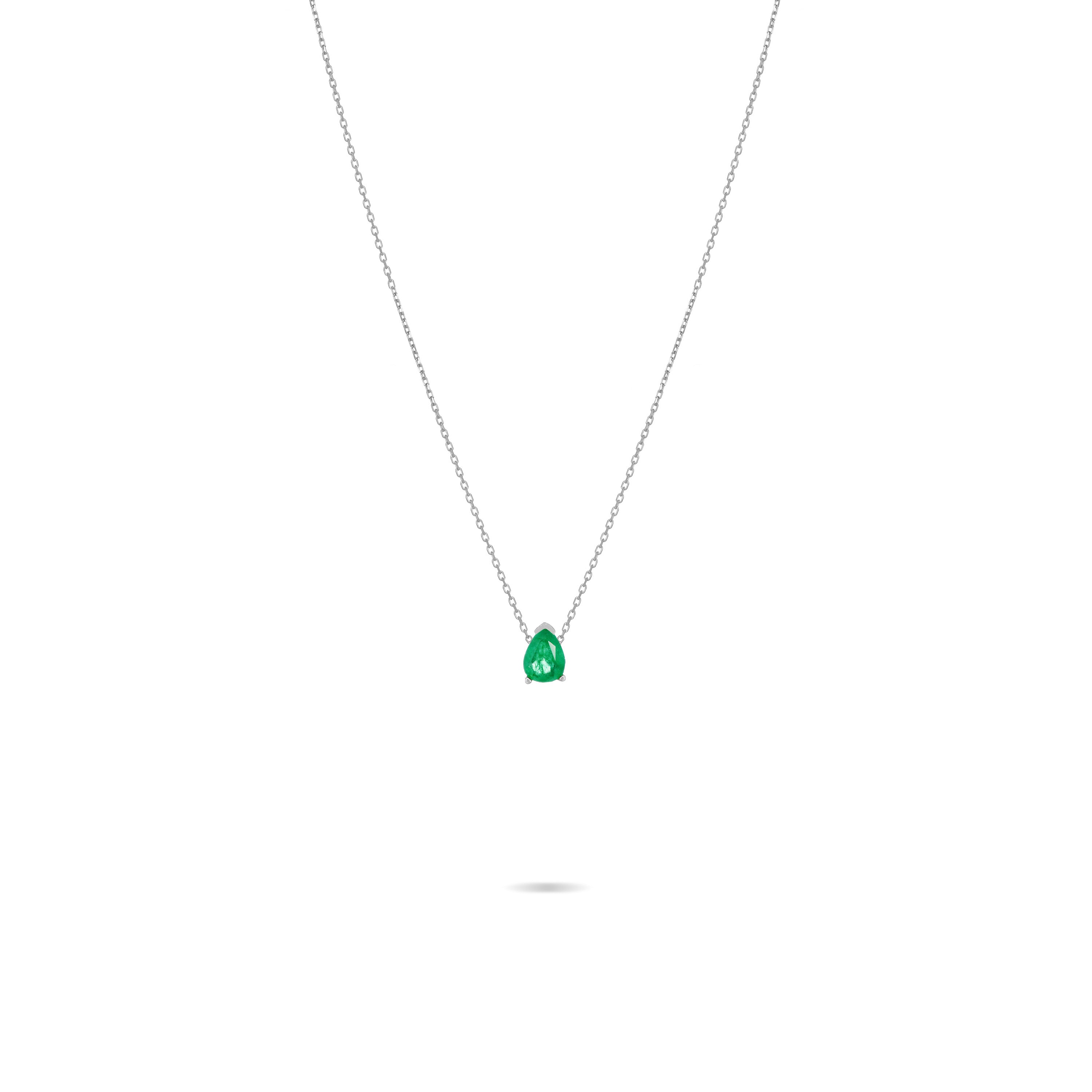 One Teardrop Chain Choker - Silver Green