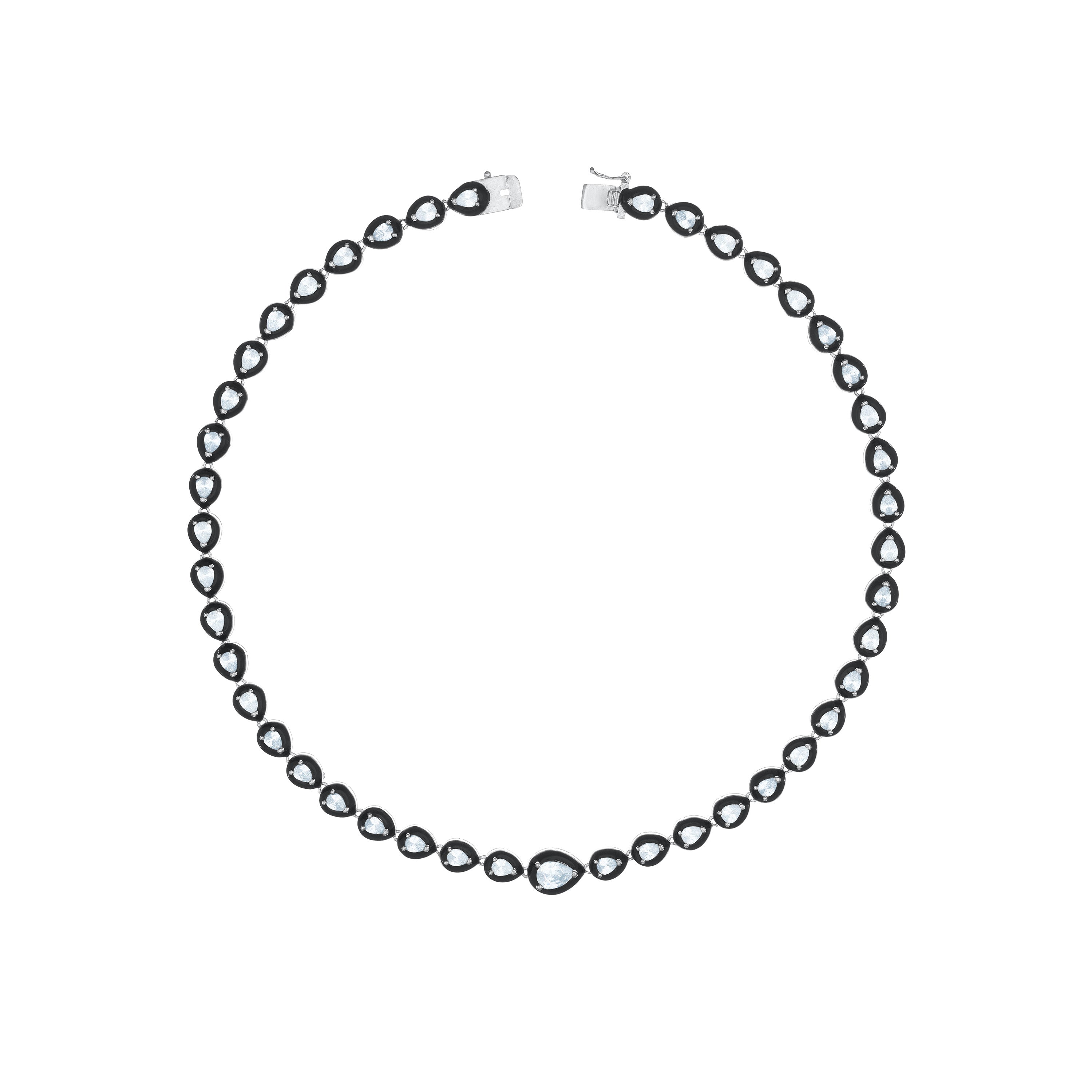 One Big Teardrop Enamel Frame Tennis Choker