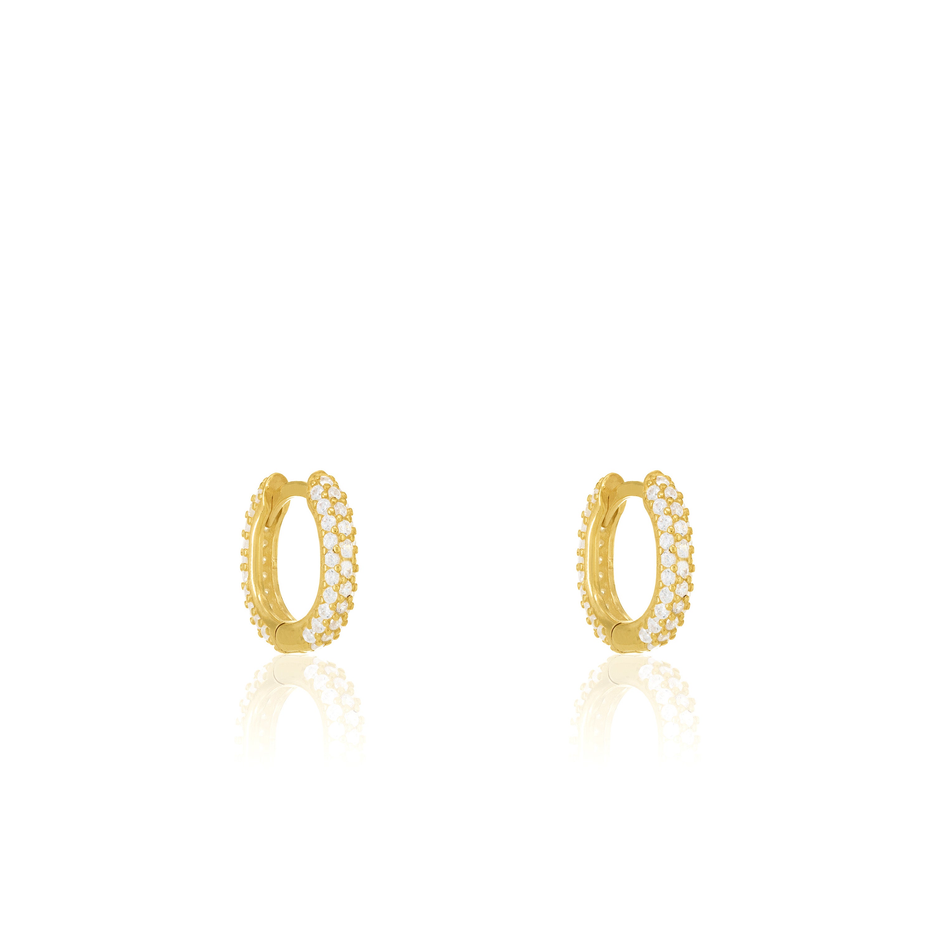 Pave Oval Huggie Hoop Earrings