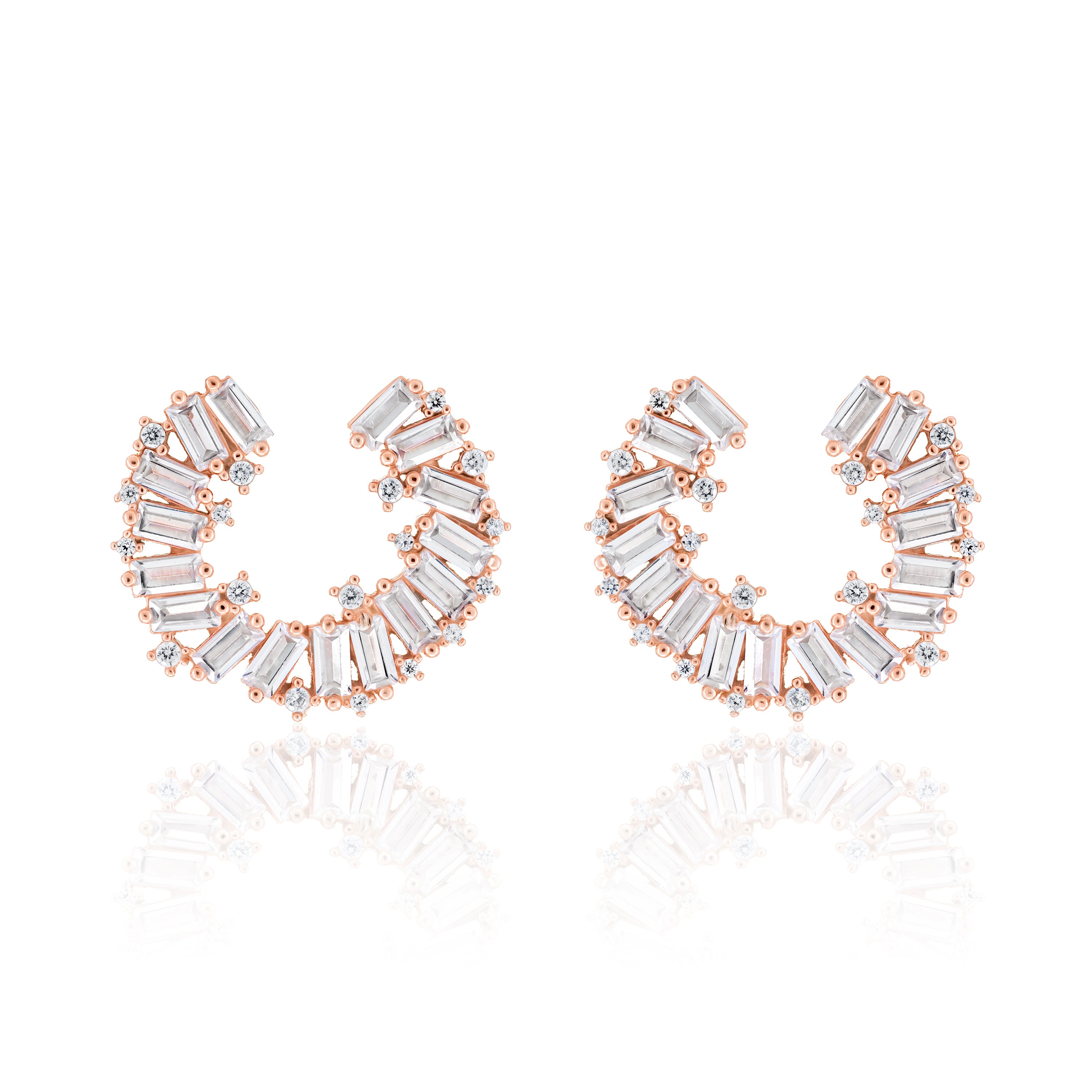 Small Baguette Spiral Earrings