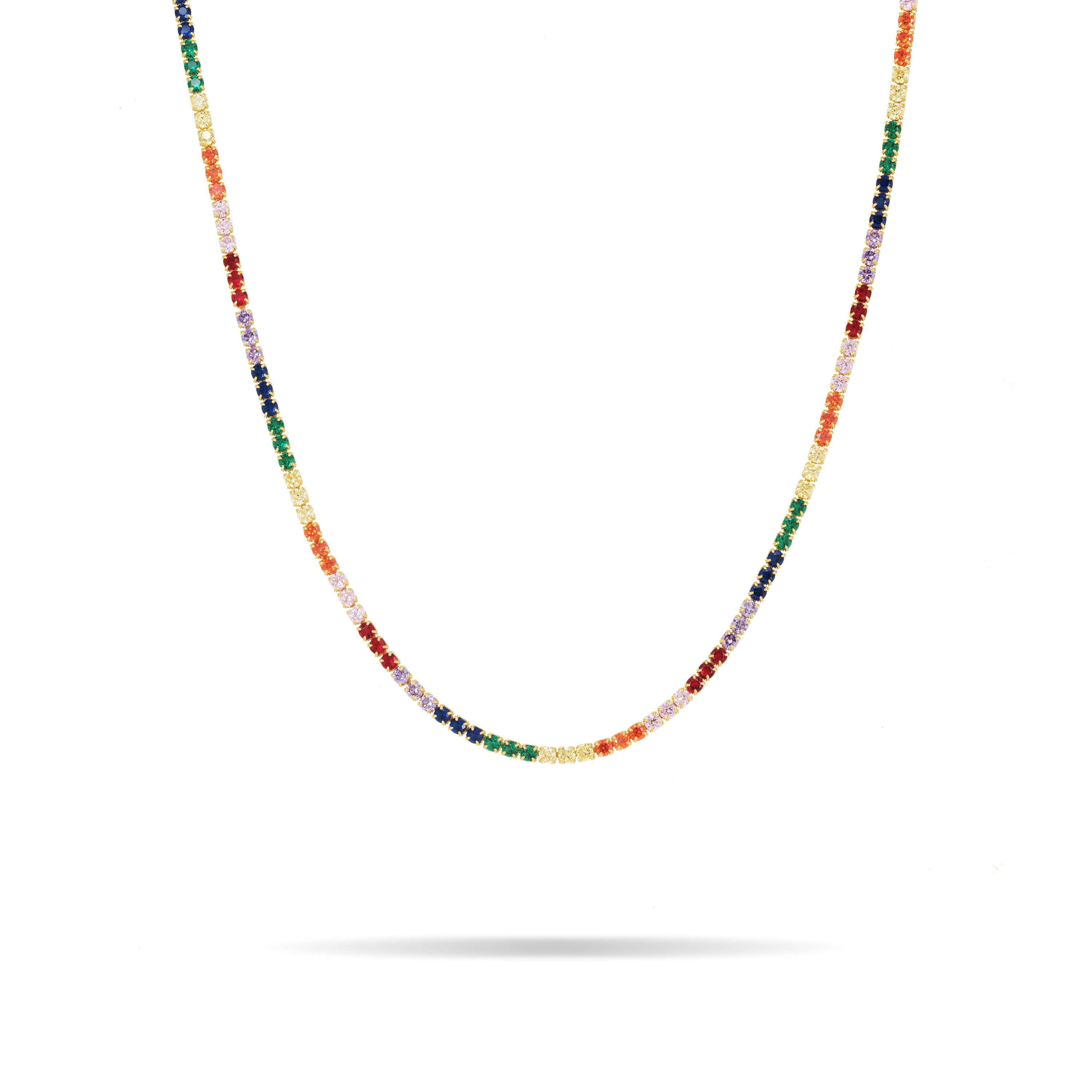 Tennis Choker - Gold Rainbow - 2mm