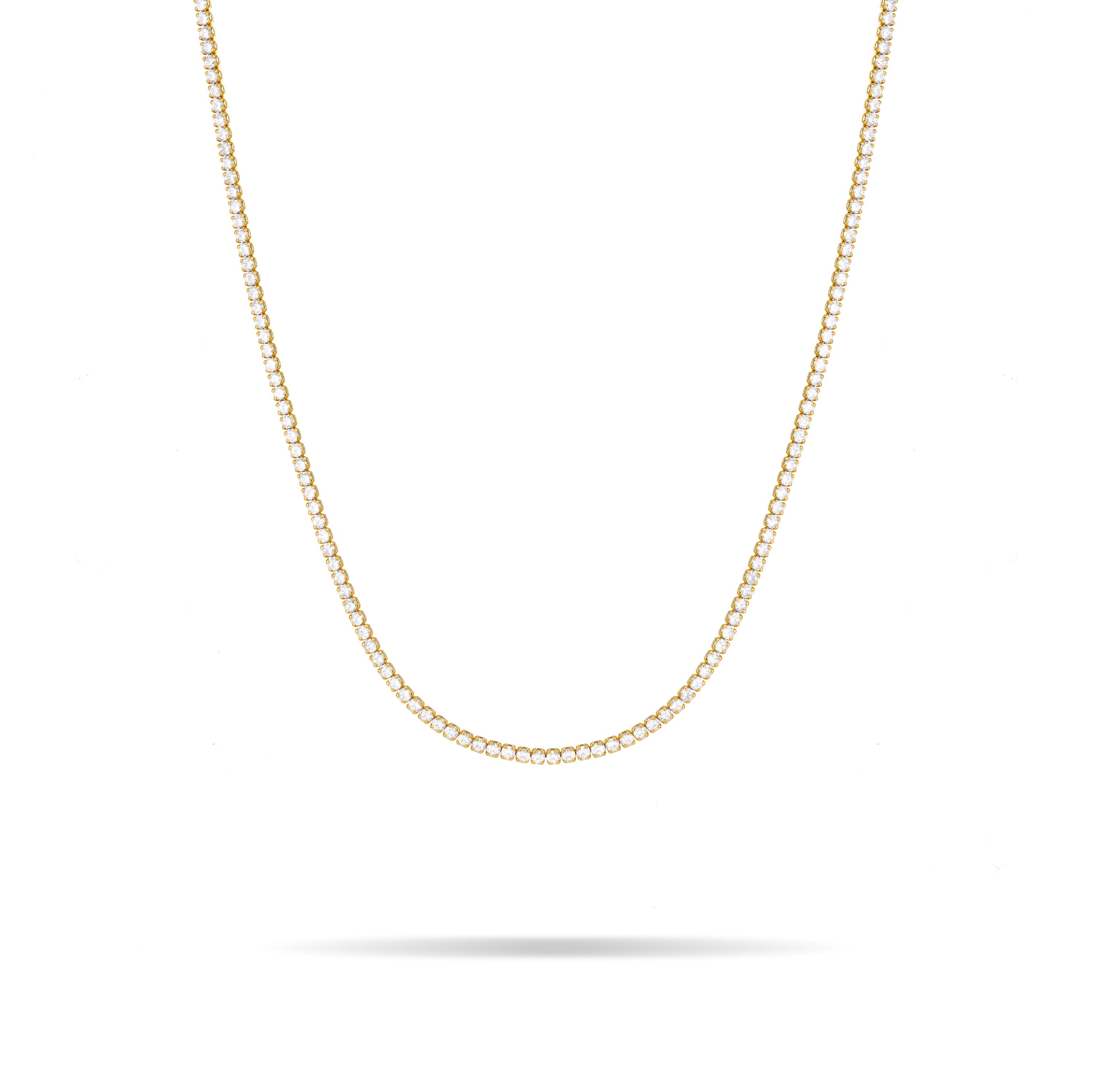Tennis Choker - Gold White - 1.5mm
