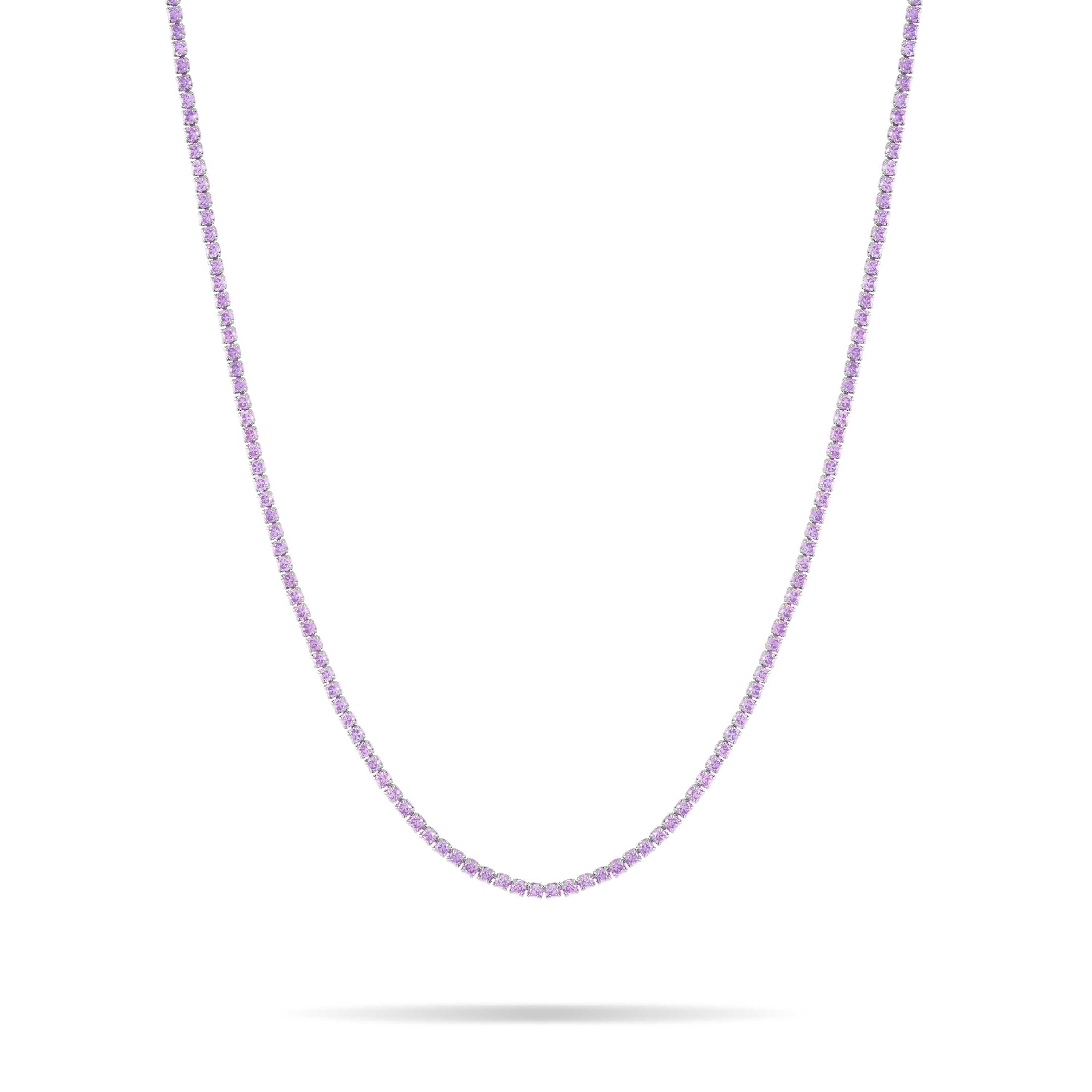 Tennis Choker - Silver Purple - 2mm