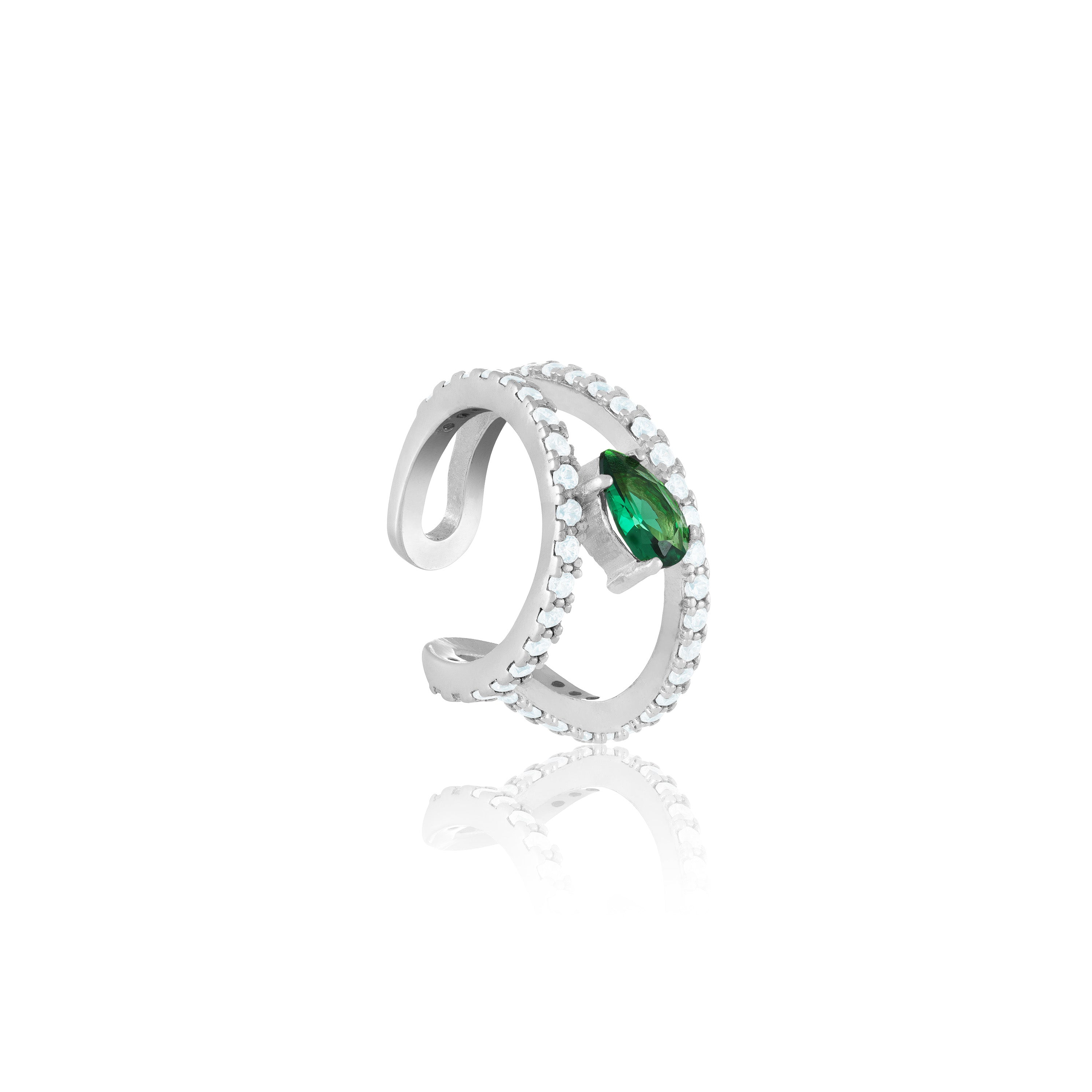 Two Line With Teardrop Ear Cuff