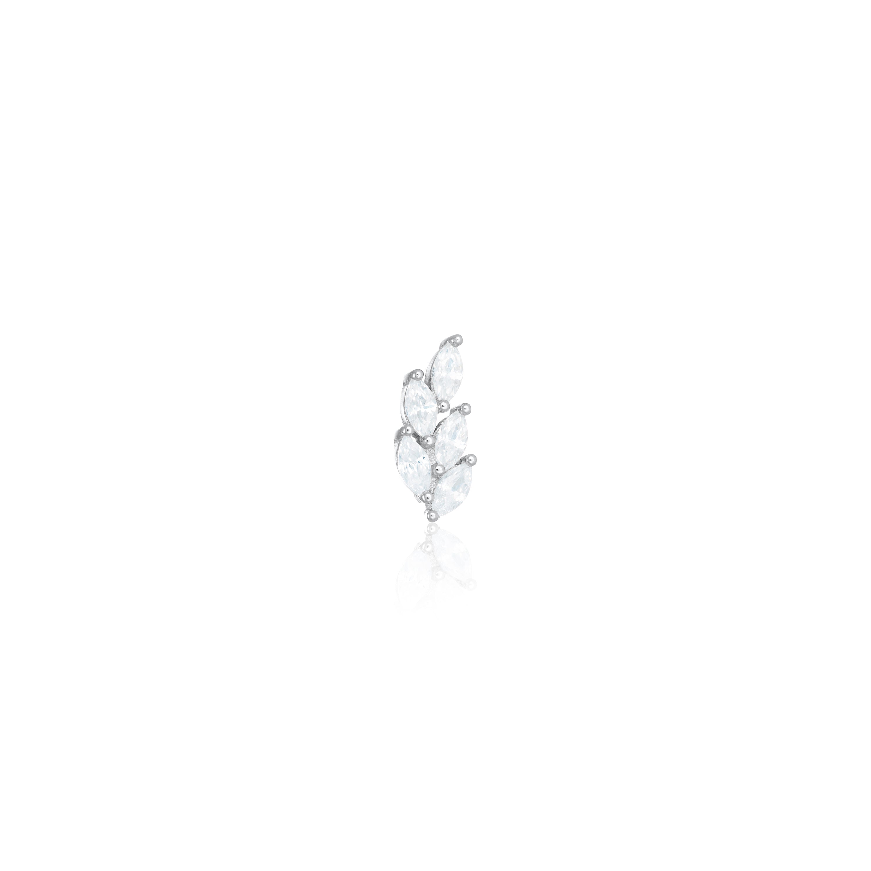 Leaf Marquise Piercing - Silver White