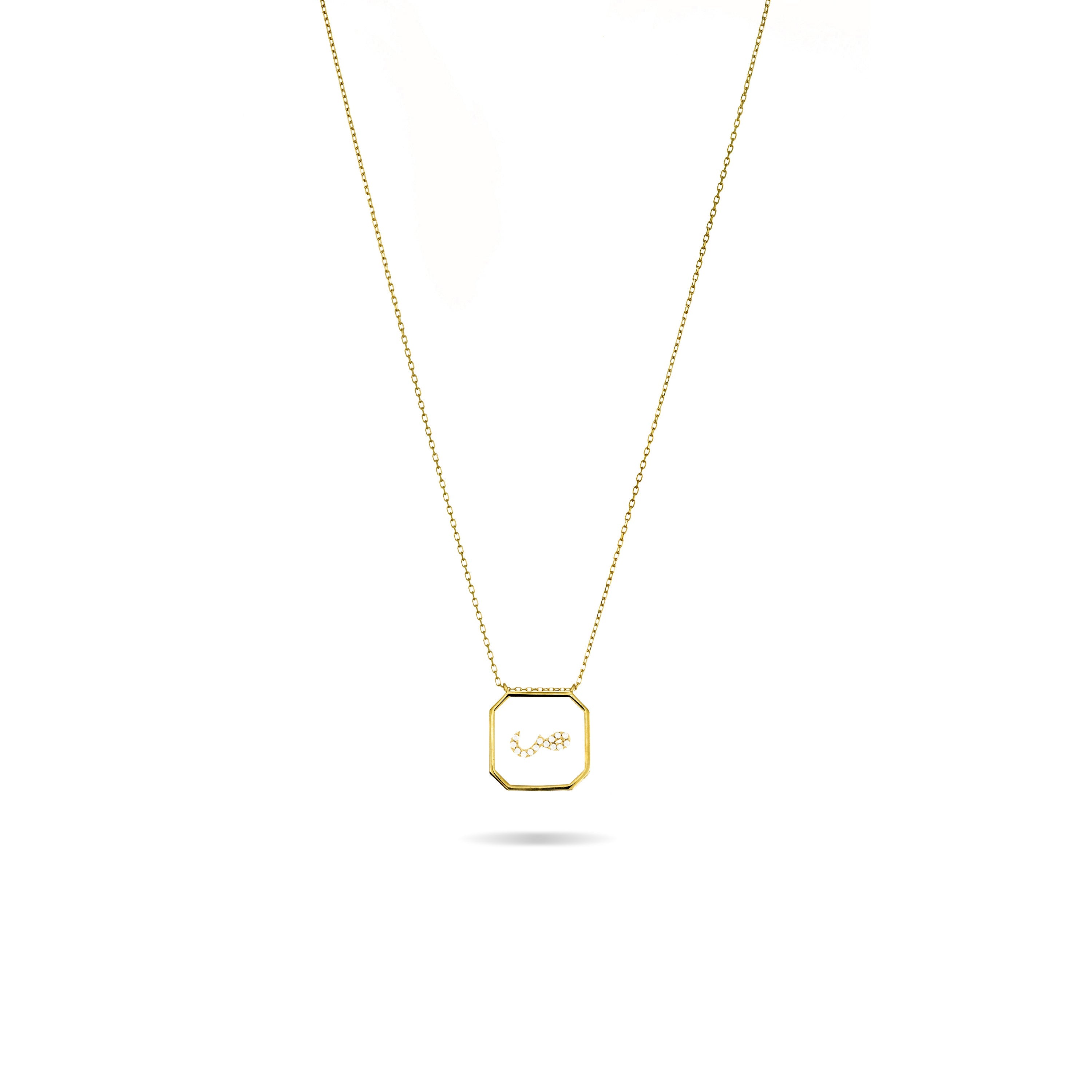 Arabic Letter Square Plexiglass Necklace