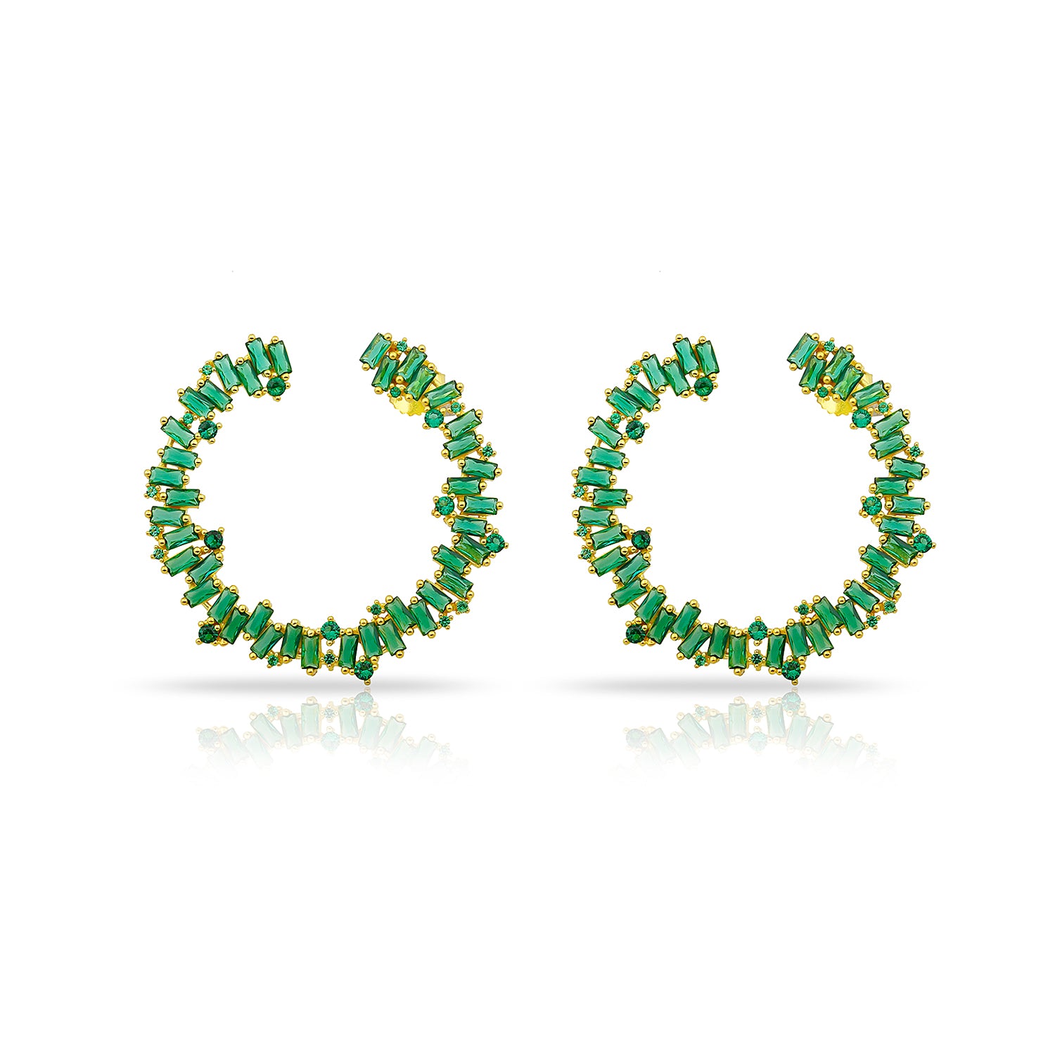 Big Baguette Spiral Earrings