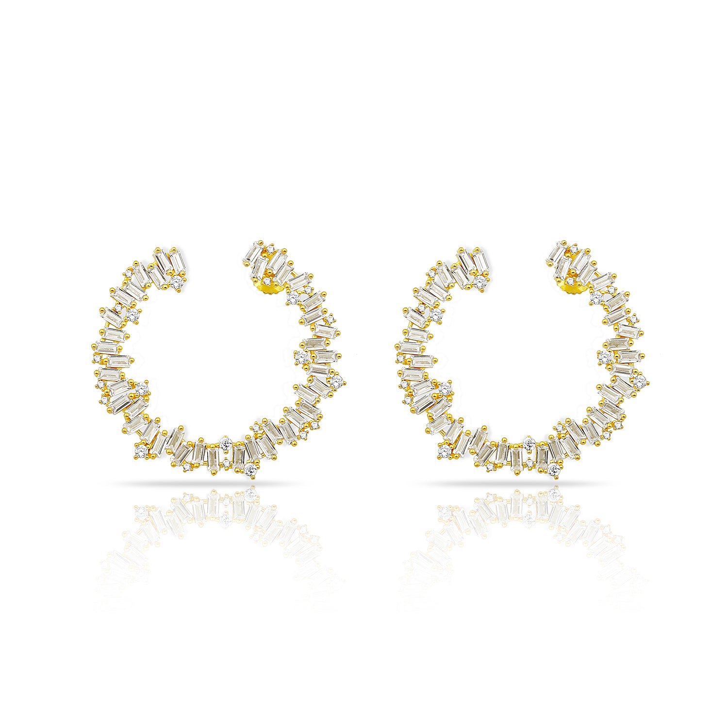Big Baguette Spiral Earrings