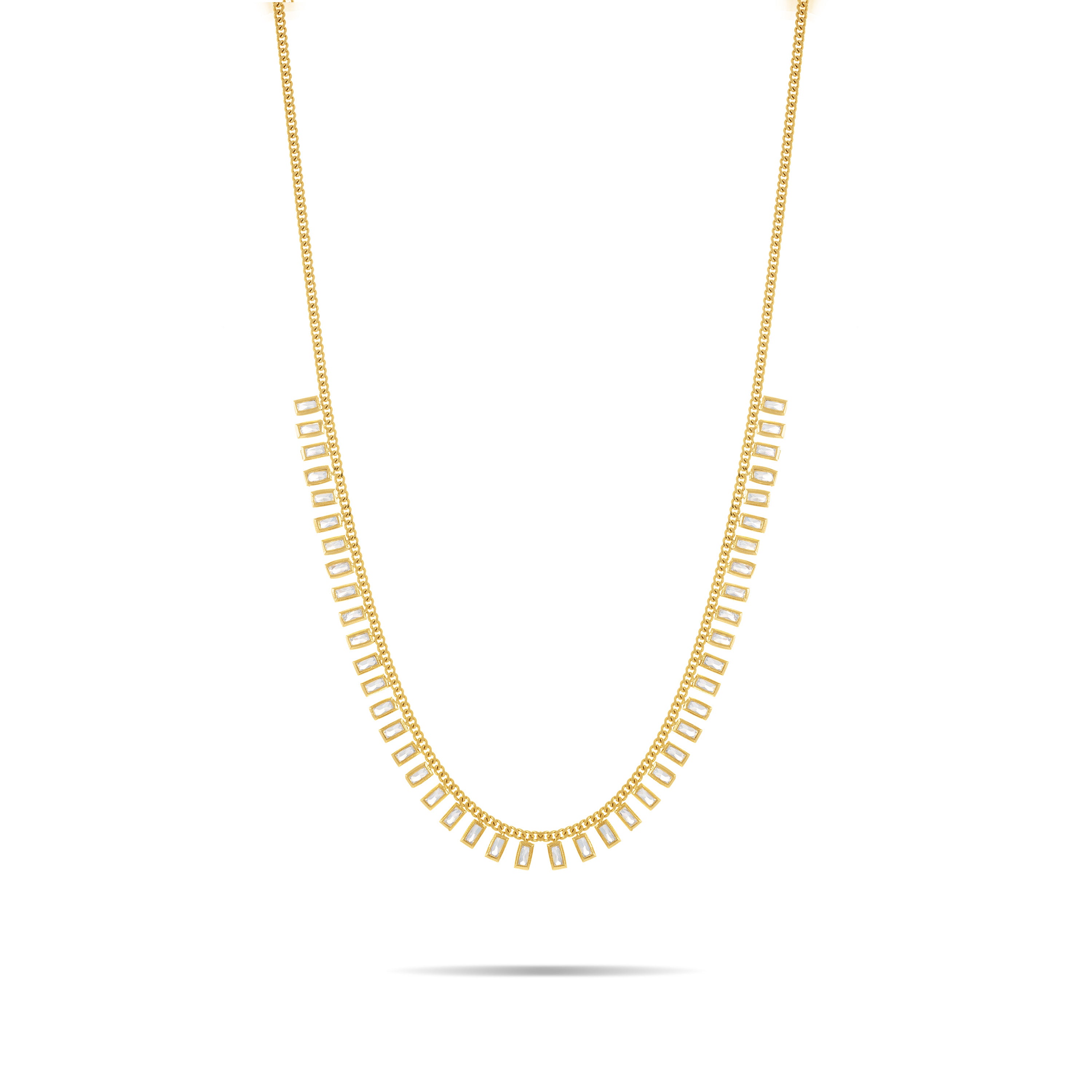 Baguette Bezel Droplets Necklace