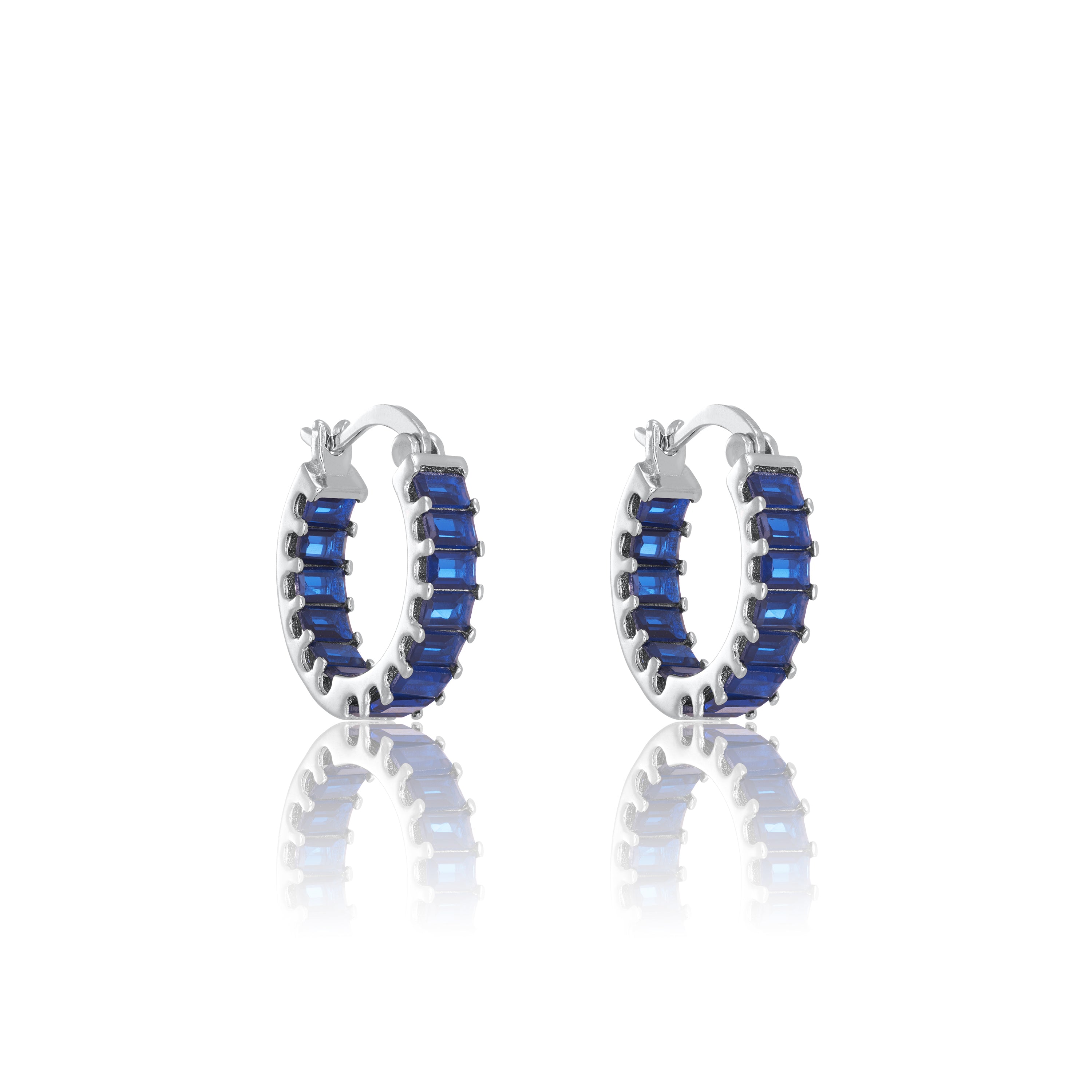 Baguette Cut Inside-Out Hoop Earrings