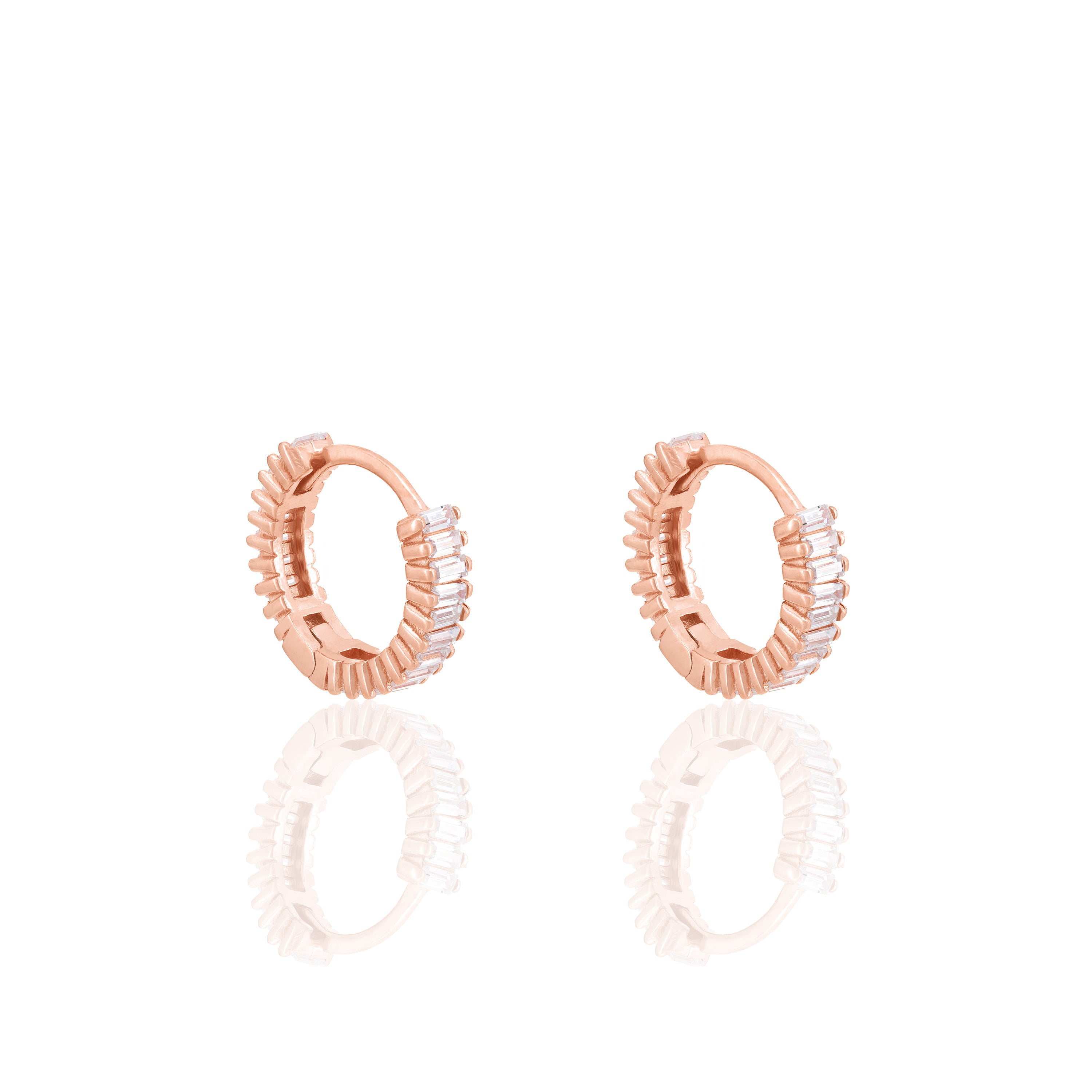 Baguette Eternity Hoop Earrings