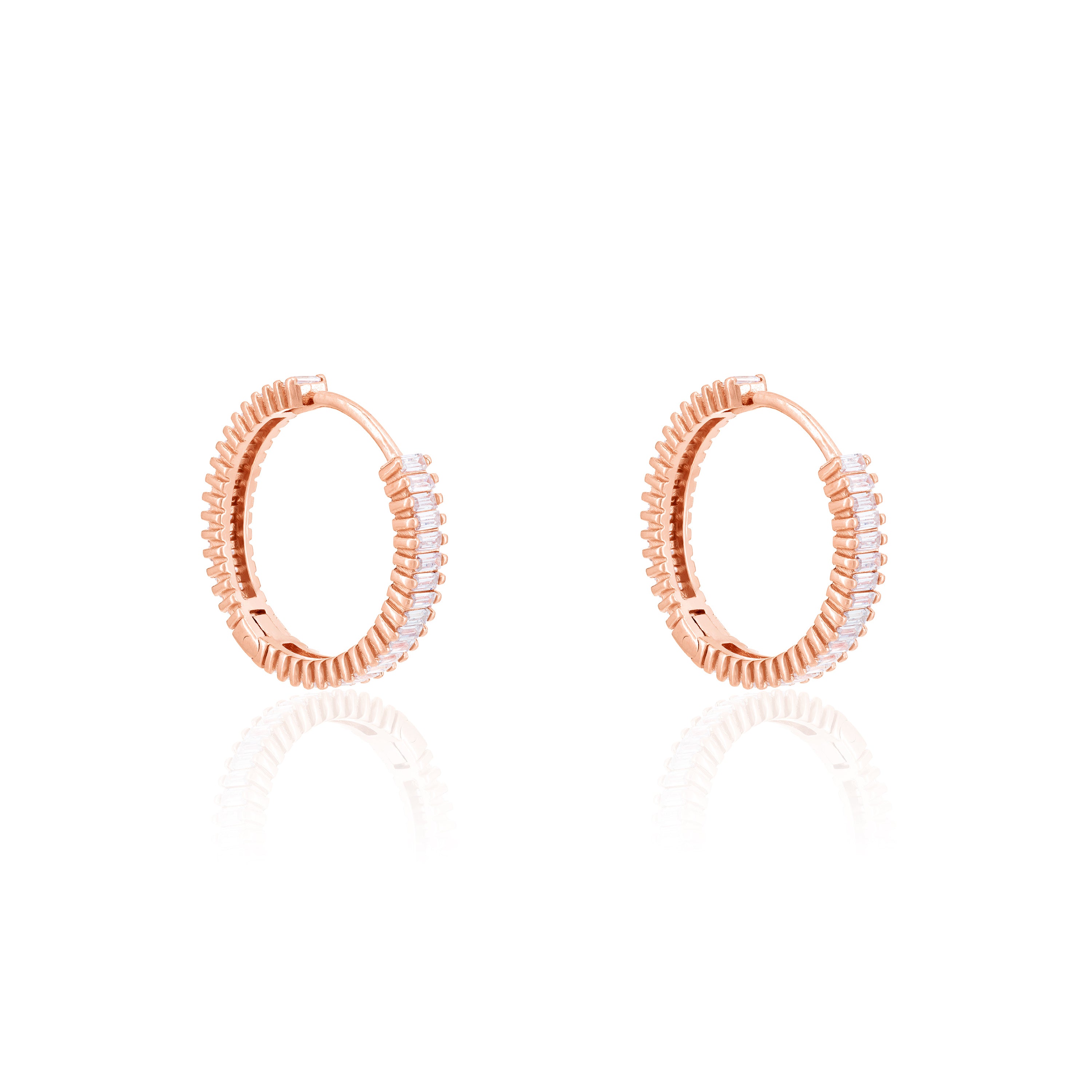 Baguette Eternity Hoop Earrings