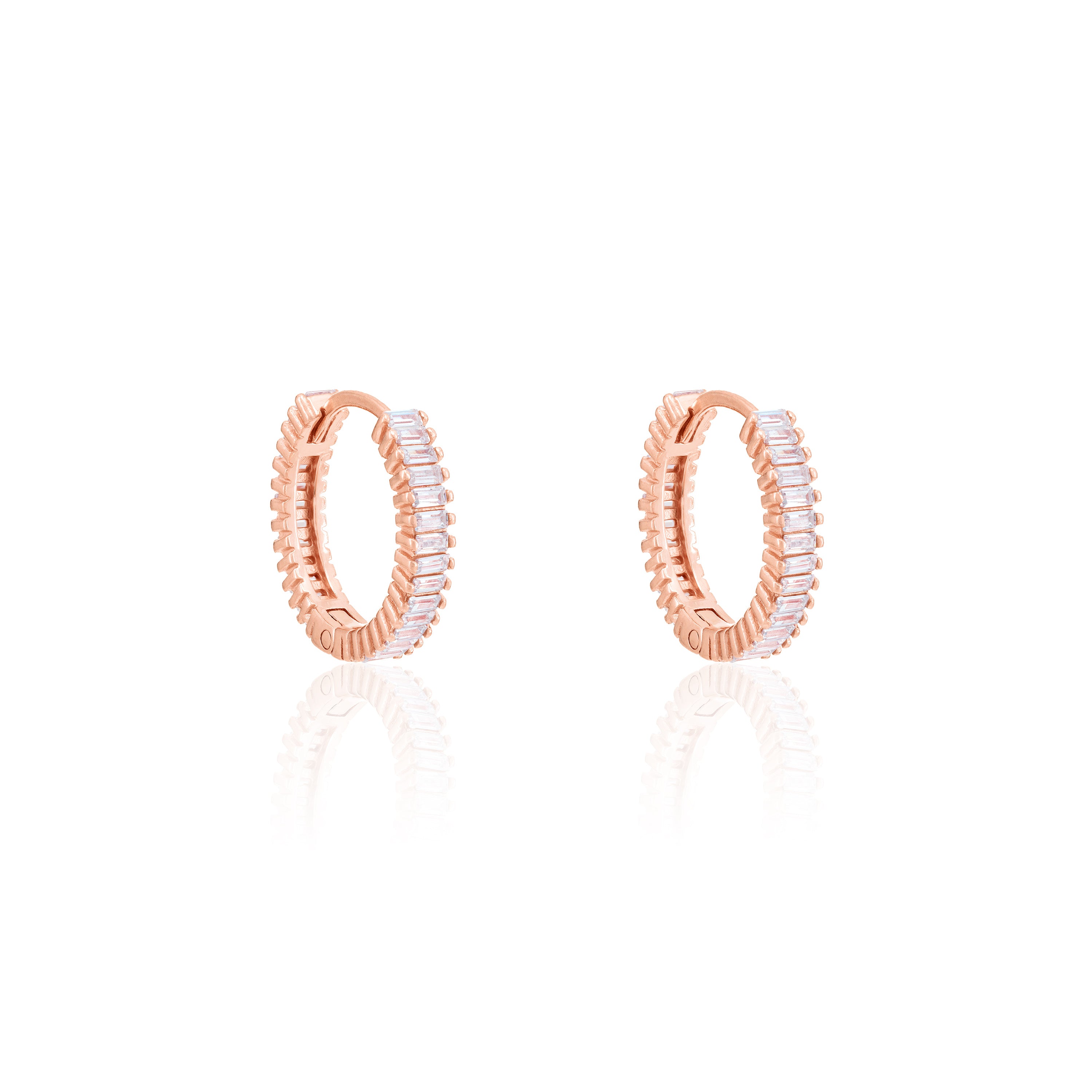 Baguette Eternity Hoop Earrings