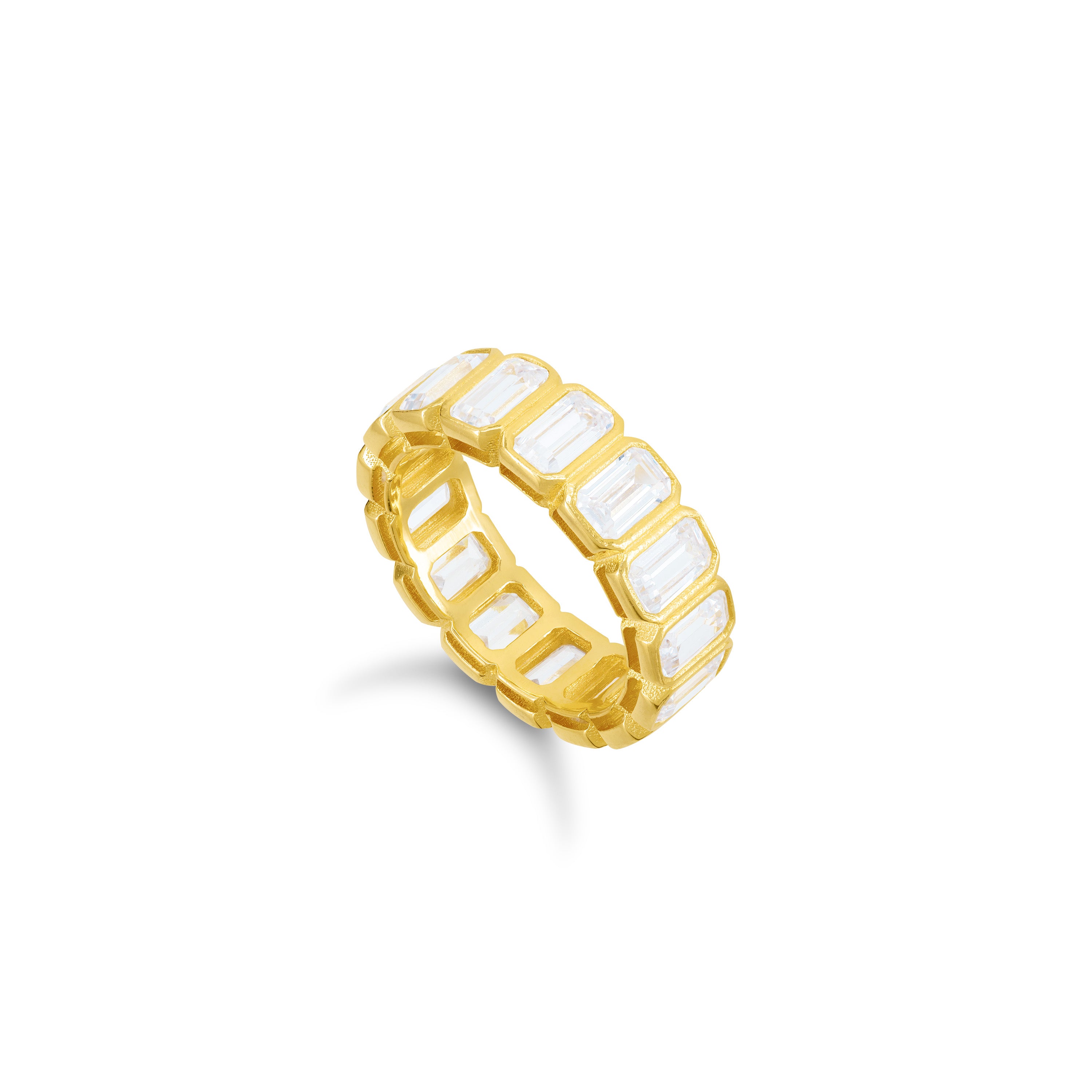 Bezel Emerald Cut Eternity Ring