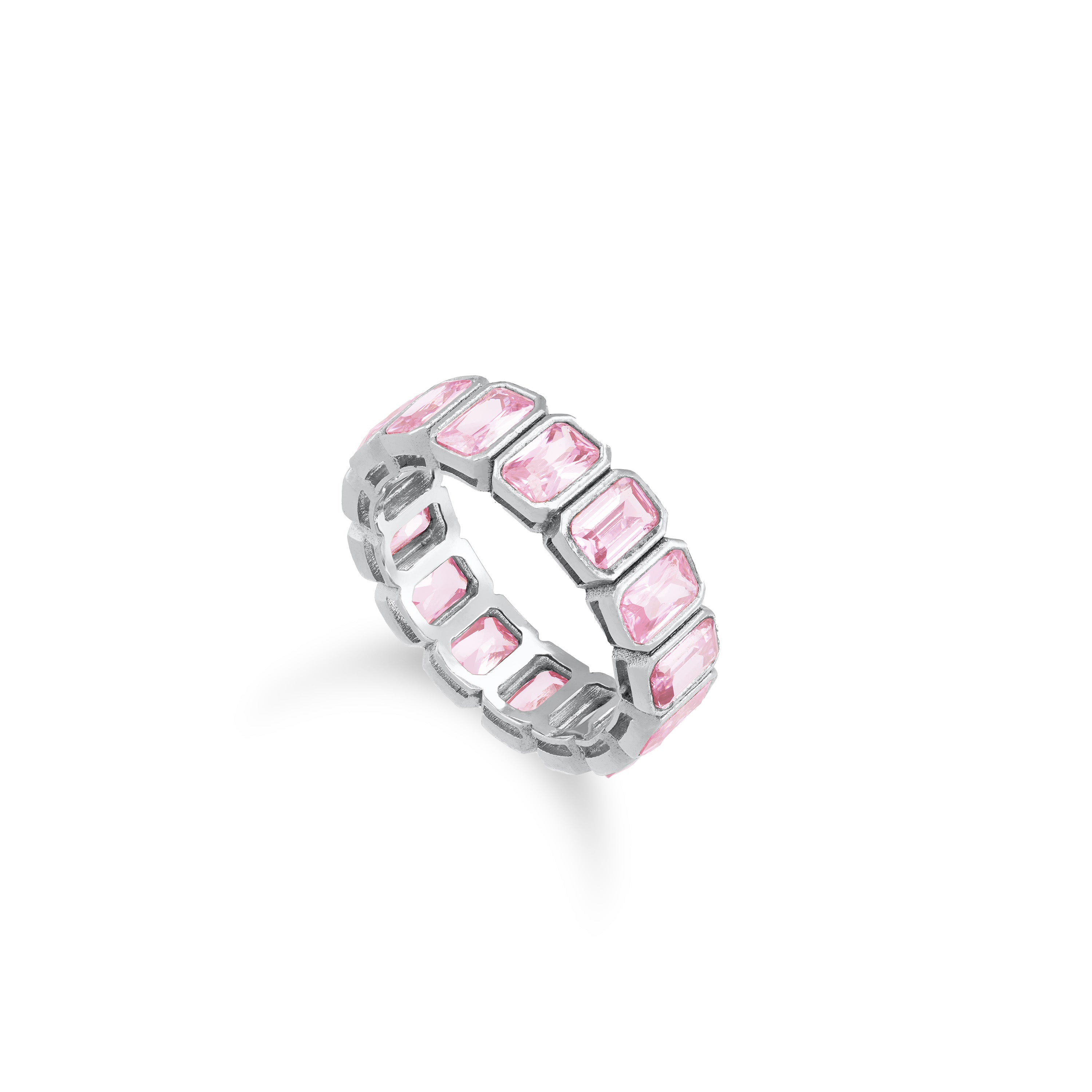 Bezel Emerald Cut Eternity Ring