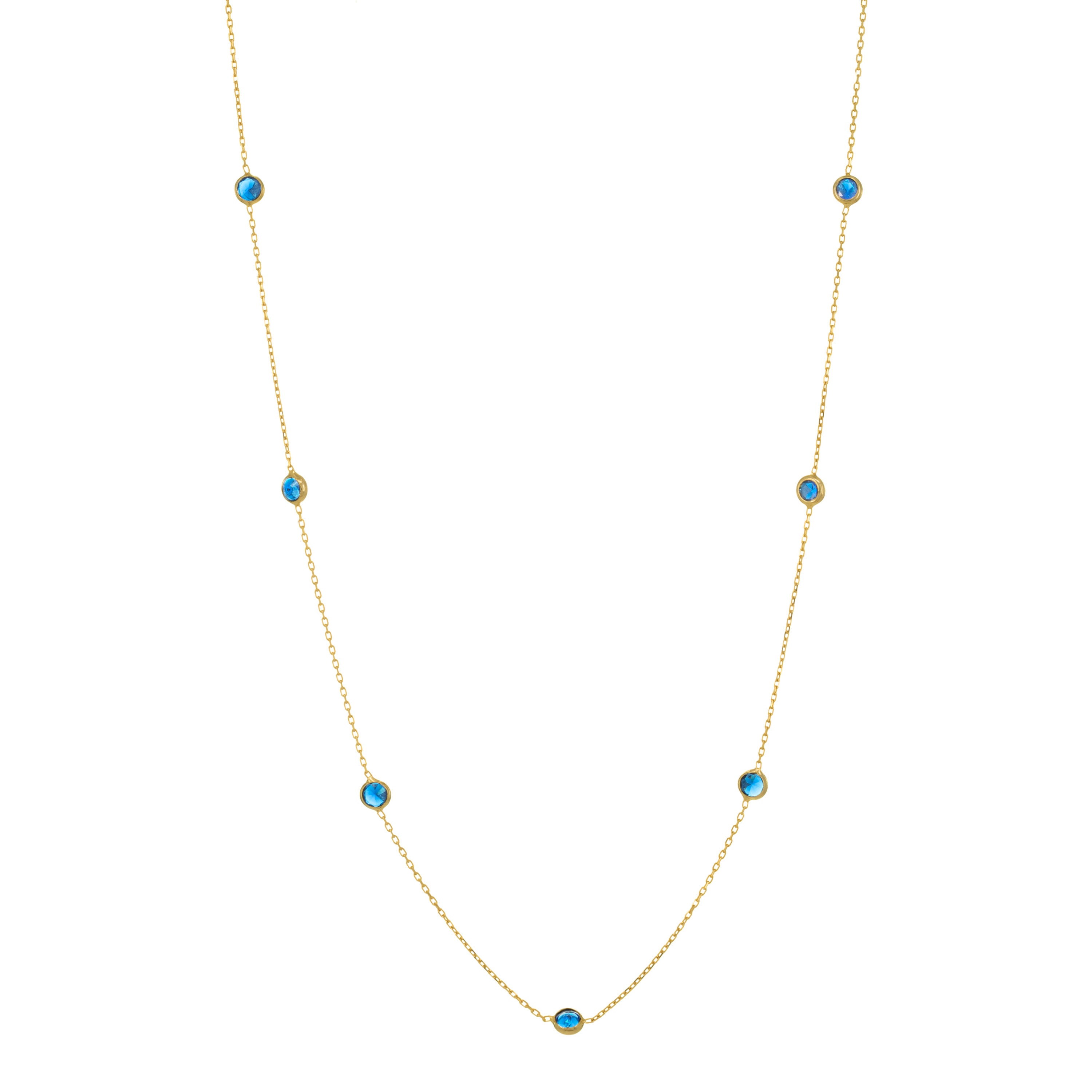 Bezel Long Chain Necklace