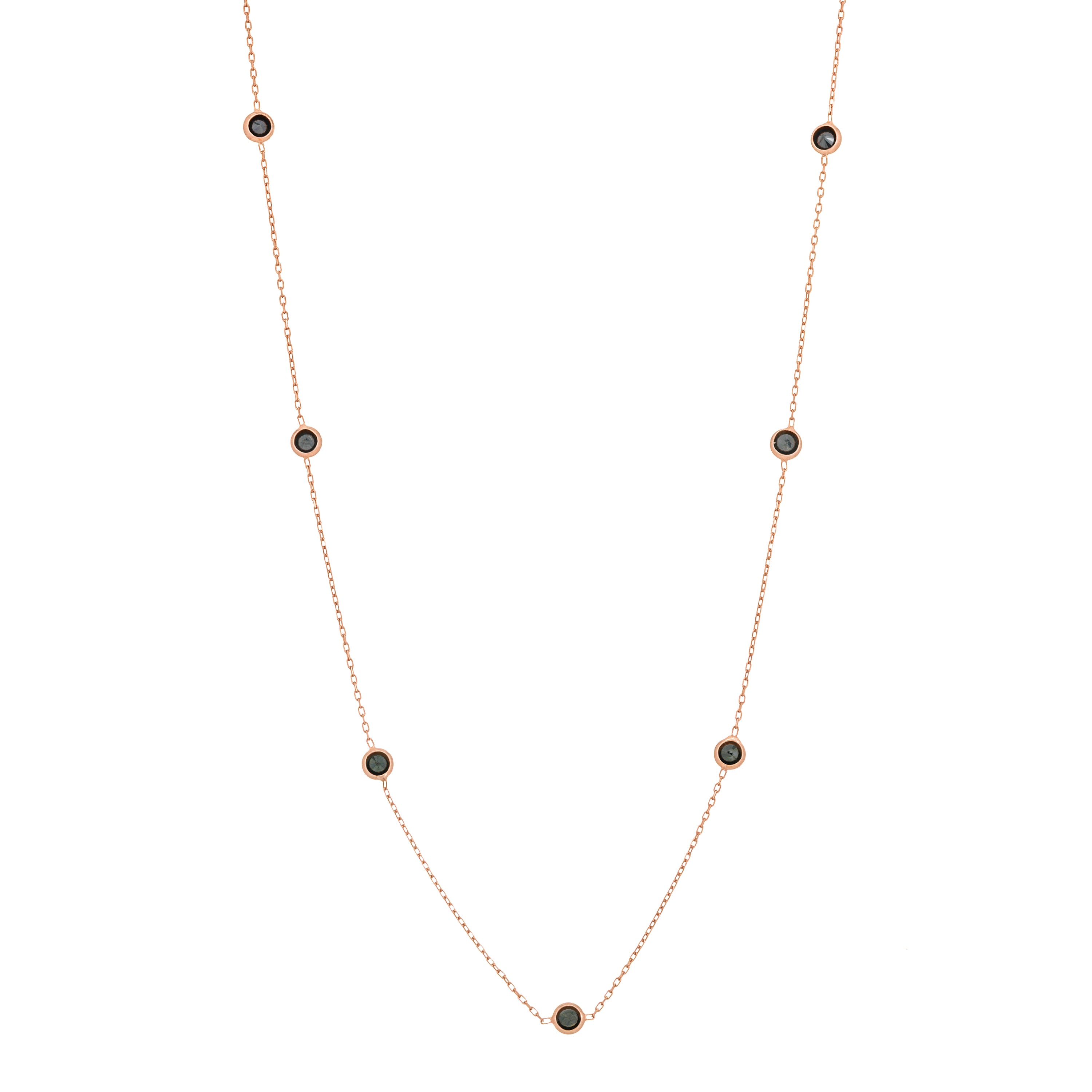 Bezel Long Chain Necklace