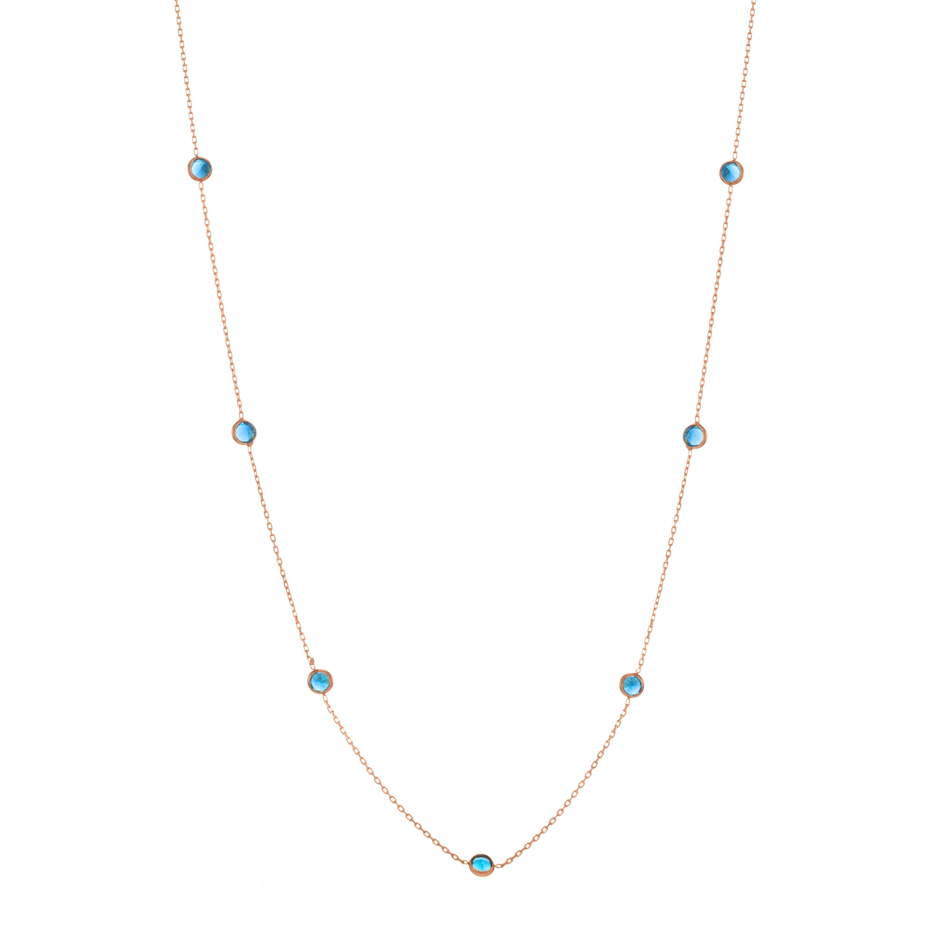 Bezel Long Chain Necklace