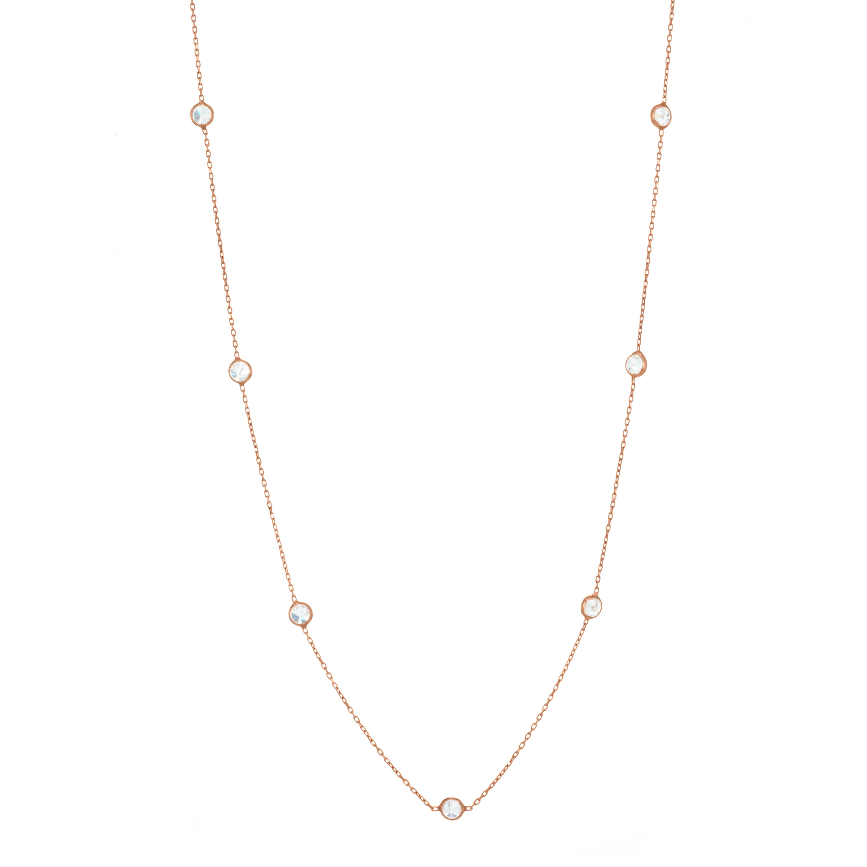 Bezel Long Chain Necklace