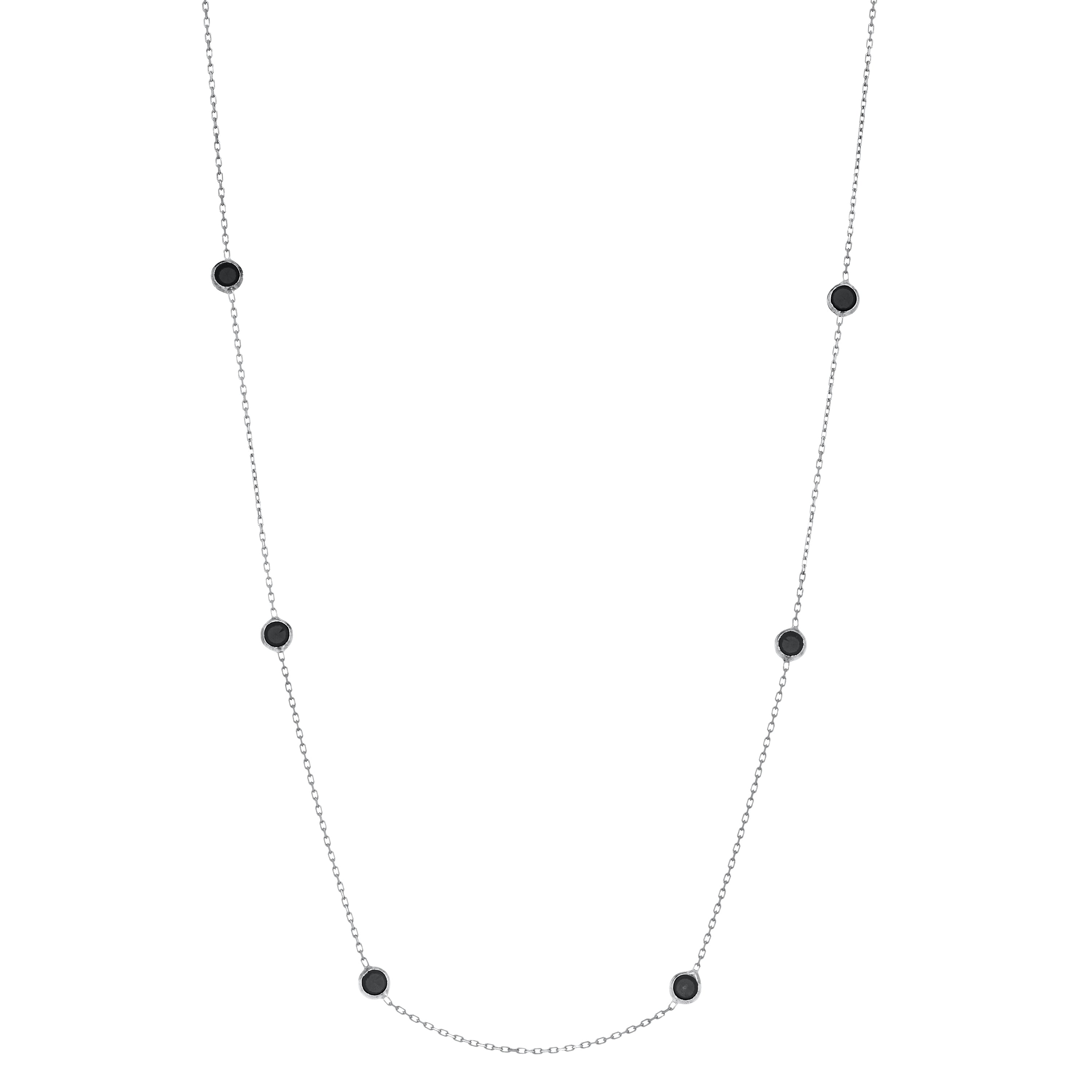 Bezel Long Chain Necklace