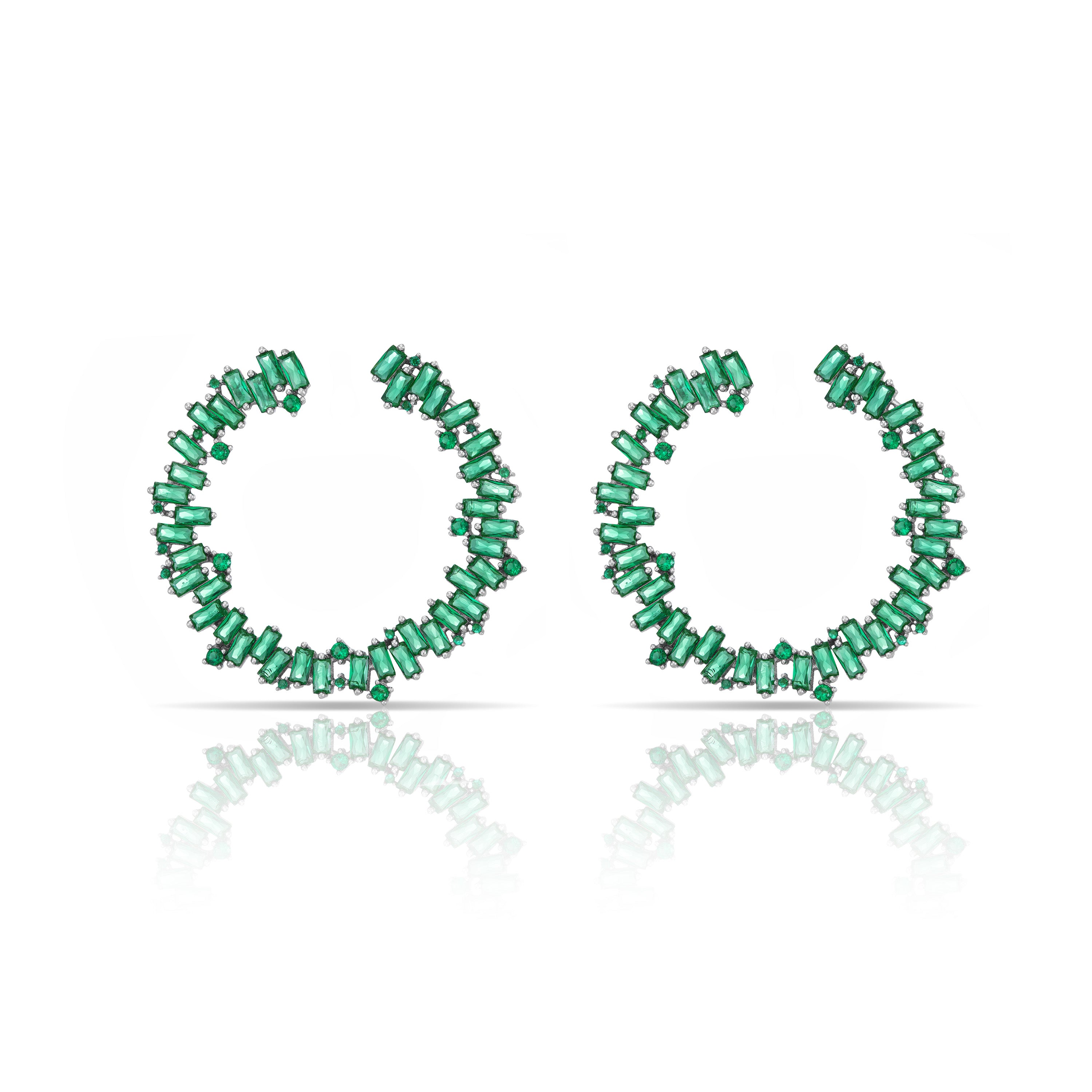Big Baguette Spiral Earrings