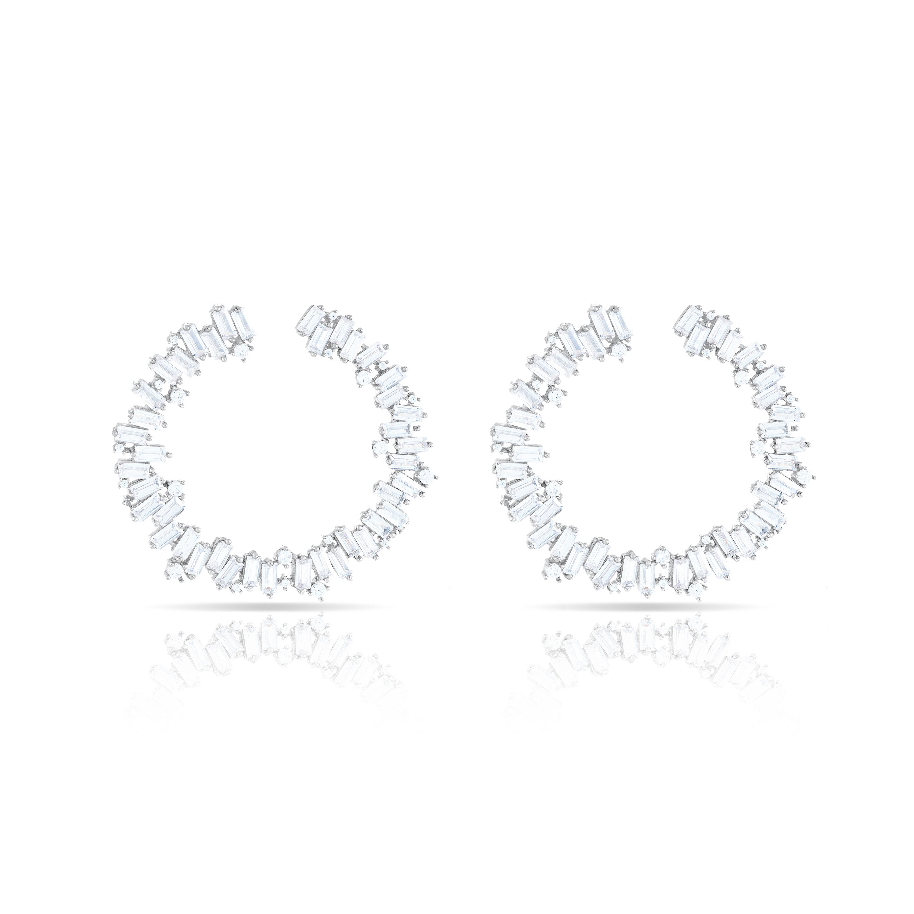 Big Baguette Spiral Earrings