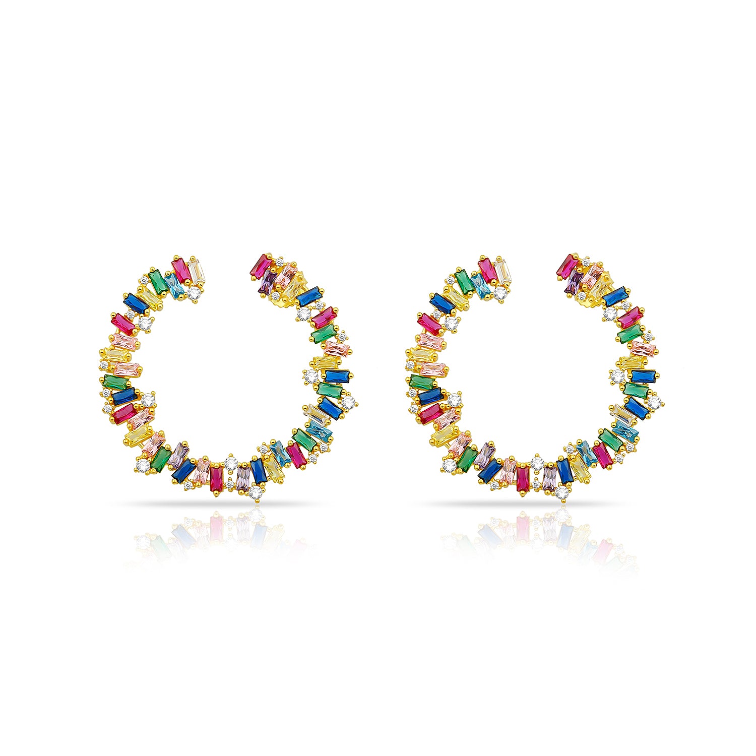 Big Baguette Spiral Earrings