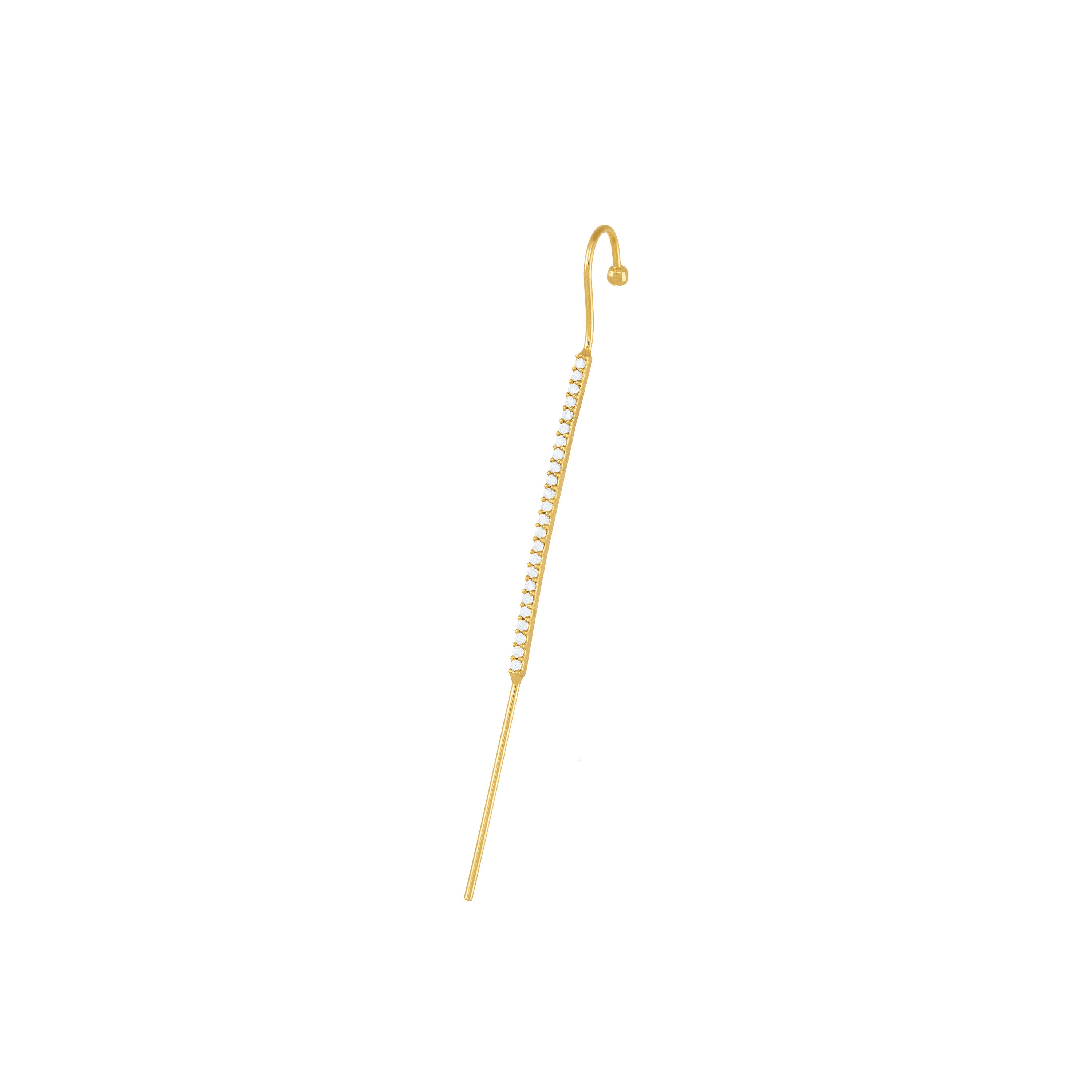 Cubic Zirconia Simple Bar Hook Ear Bar