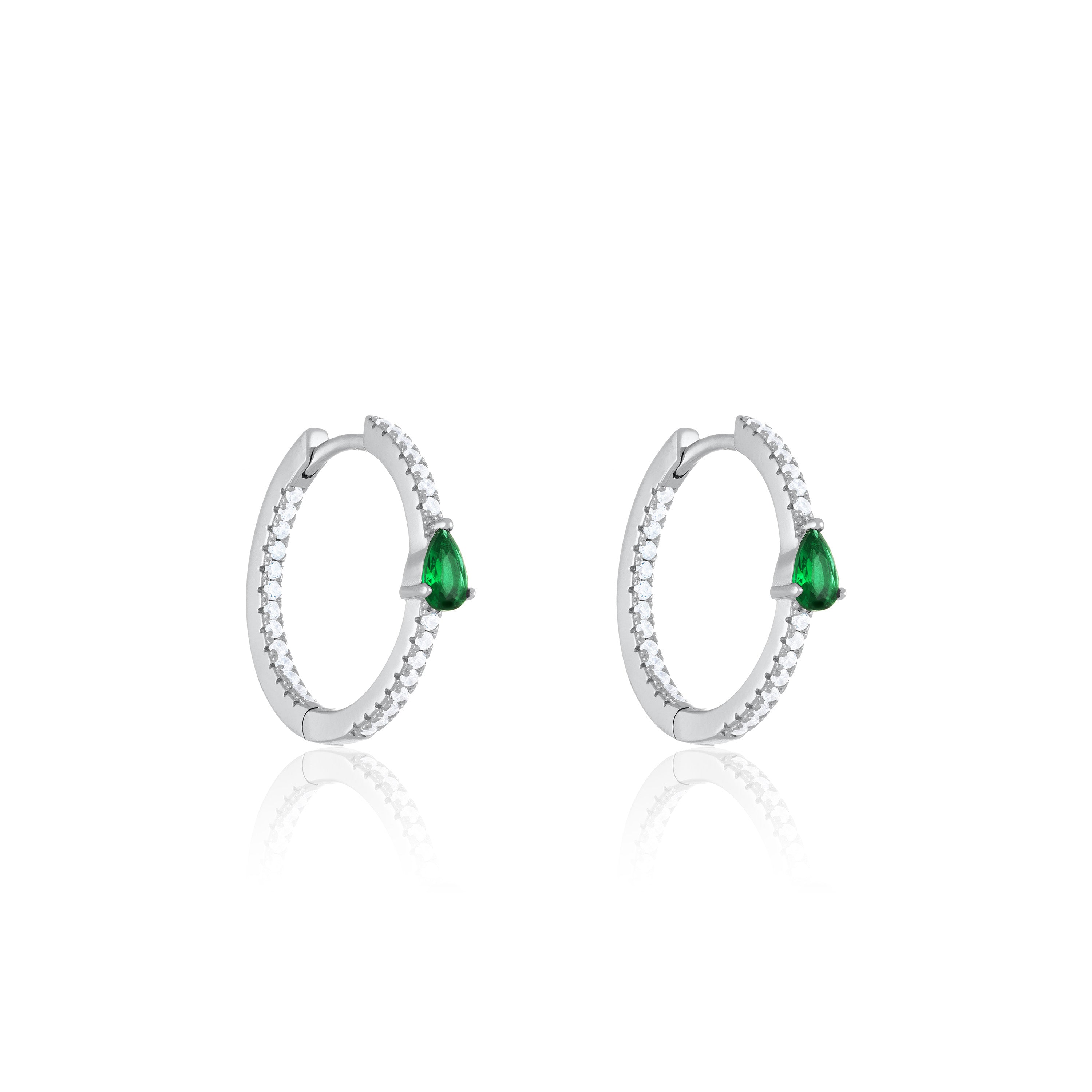 Cubic Zirconia Inside-Out Teardrop Hoop Earrings