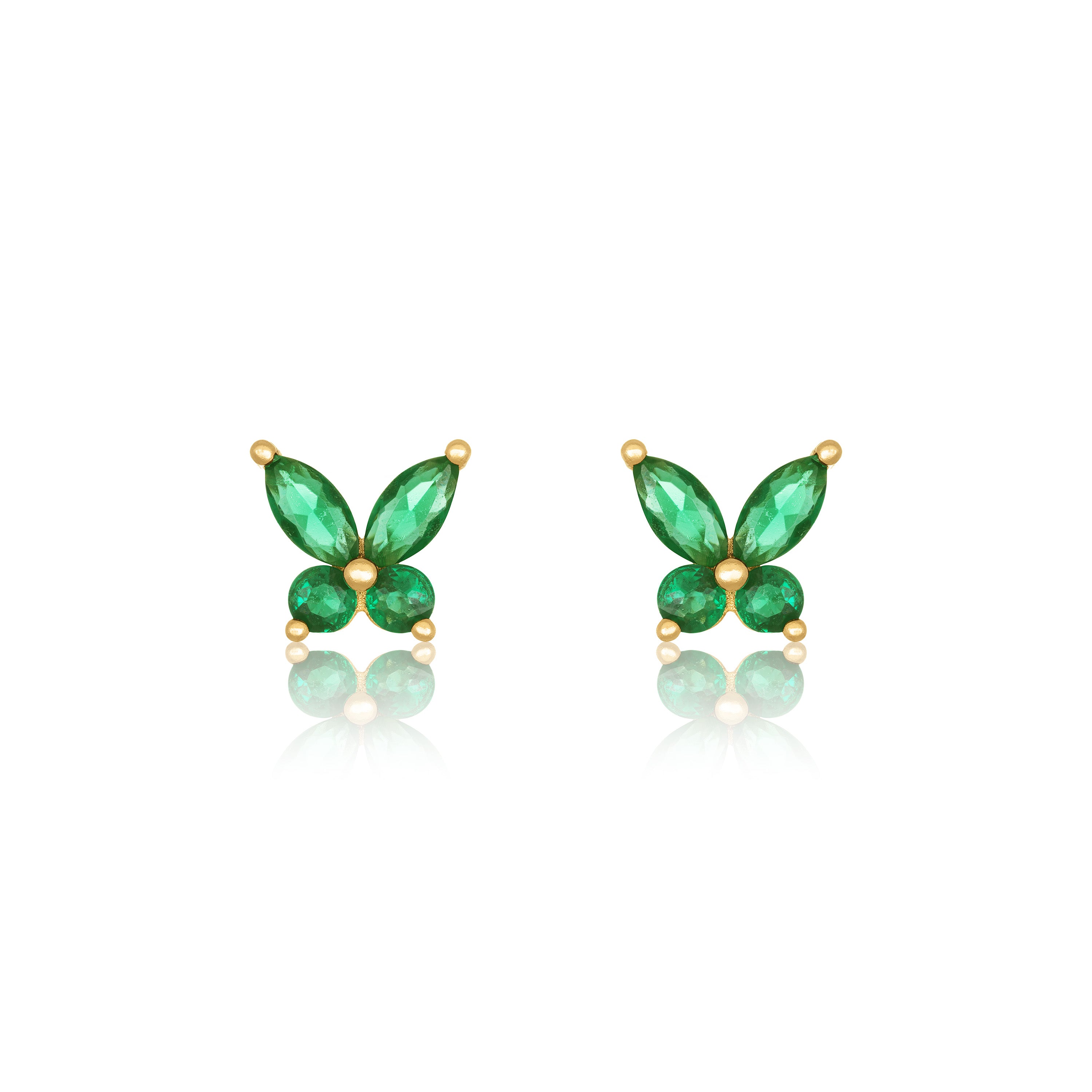 Cubic Zirconia Marquise And Round Butterfly Stud Earrings