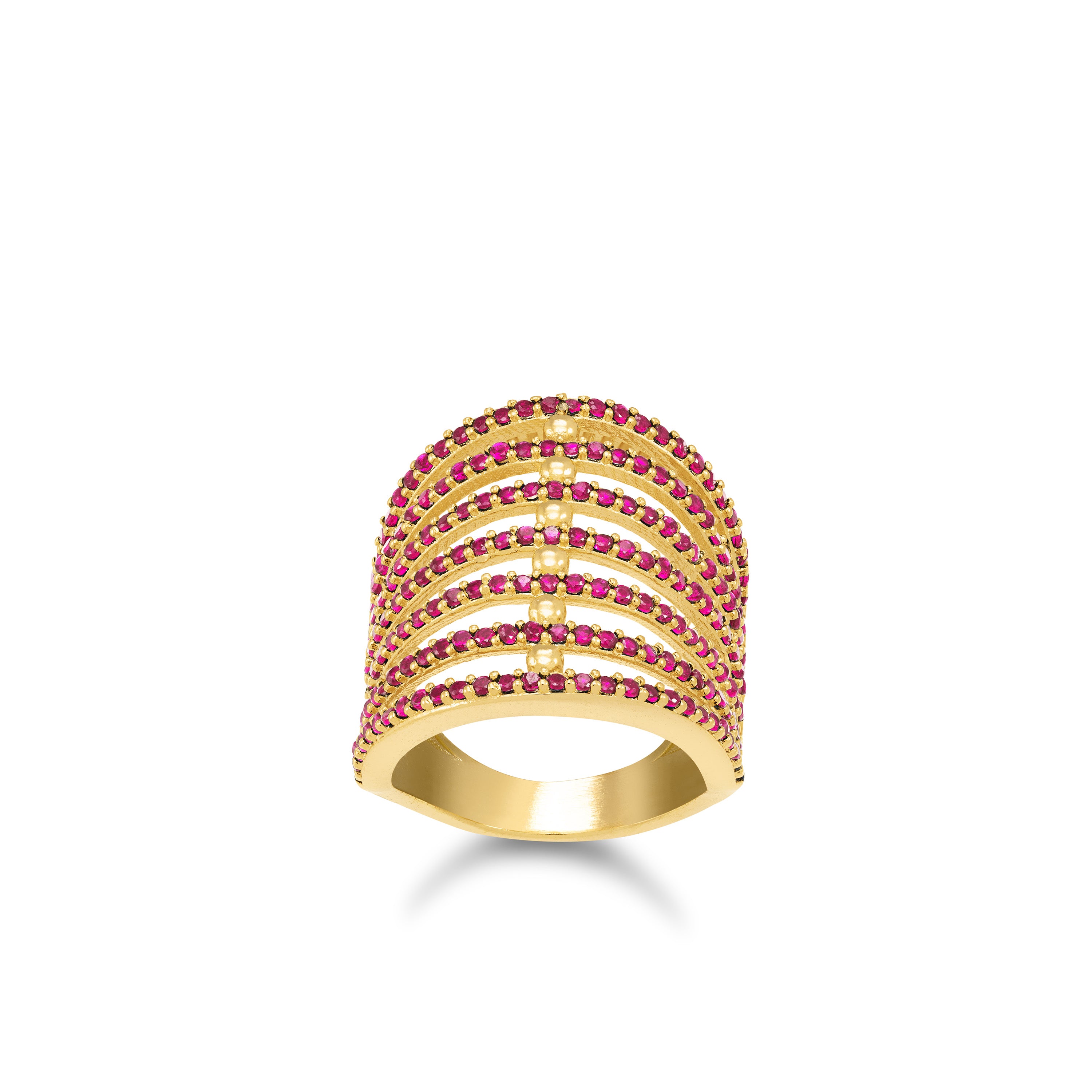 Cubic Zirconia Multi Row Statement Ring