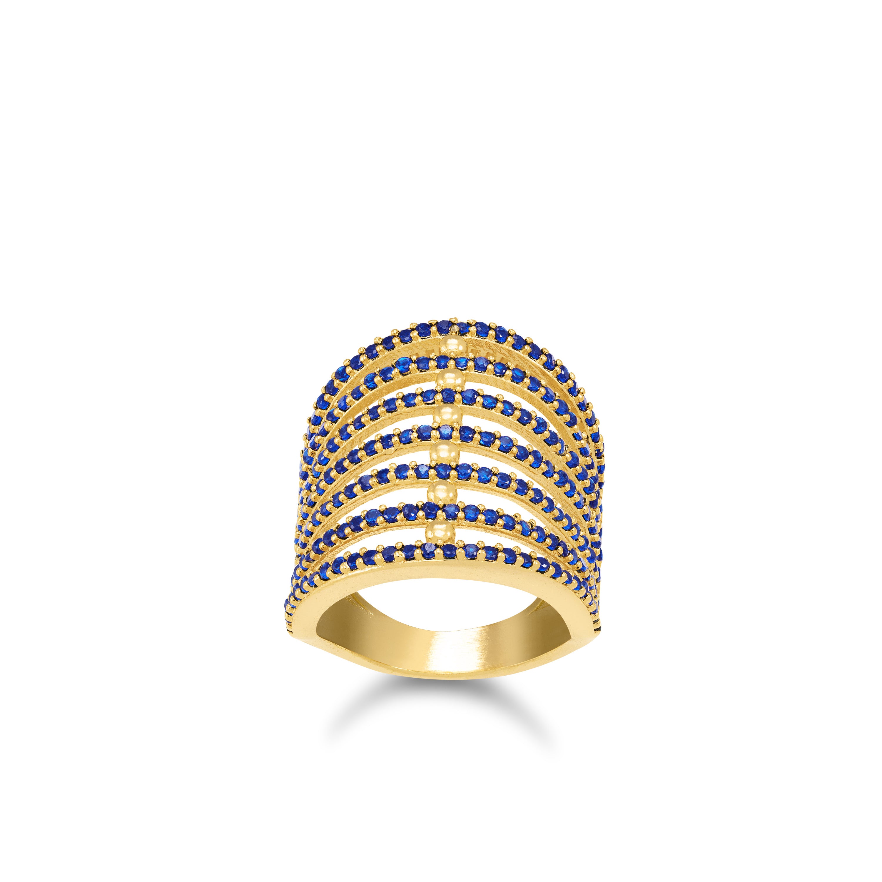 Cubic Zirconia Multi Row Statement Ring