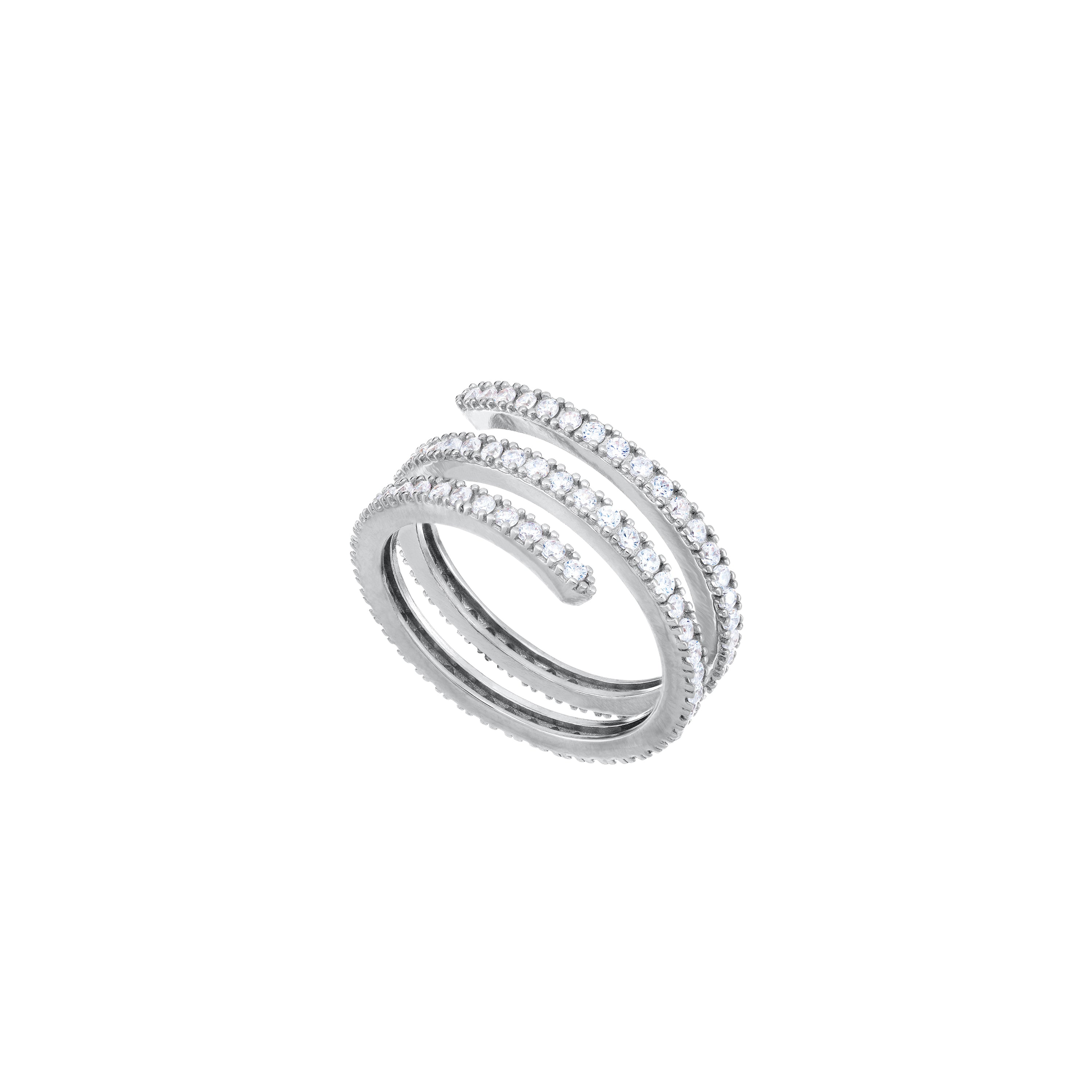 Cubic Zirconia Spiral Pinky Ring