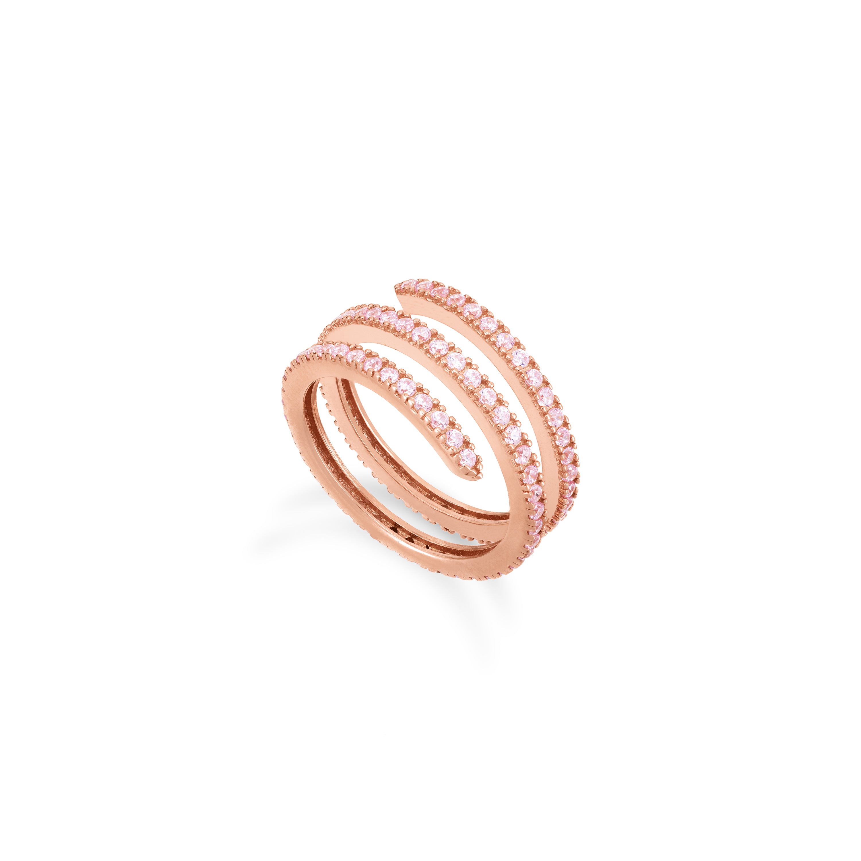 Cubic Zirconia Spiral Ring - Colored