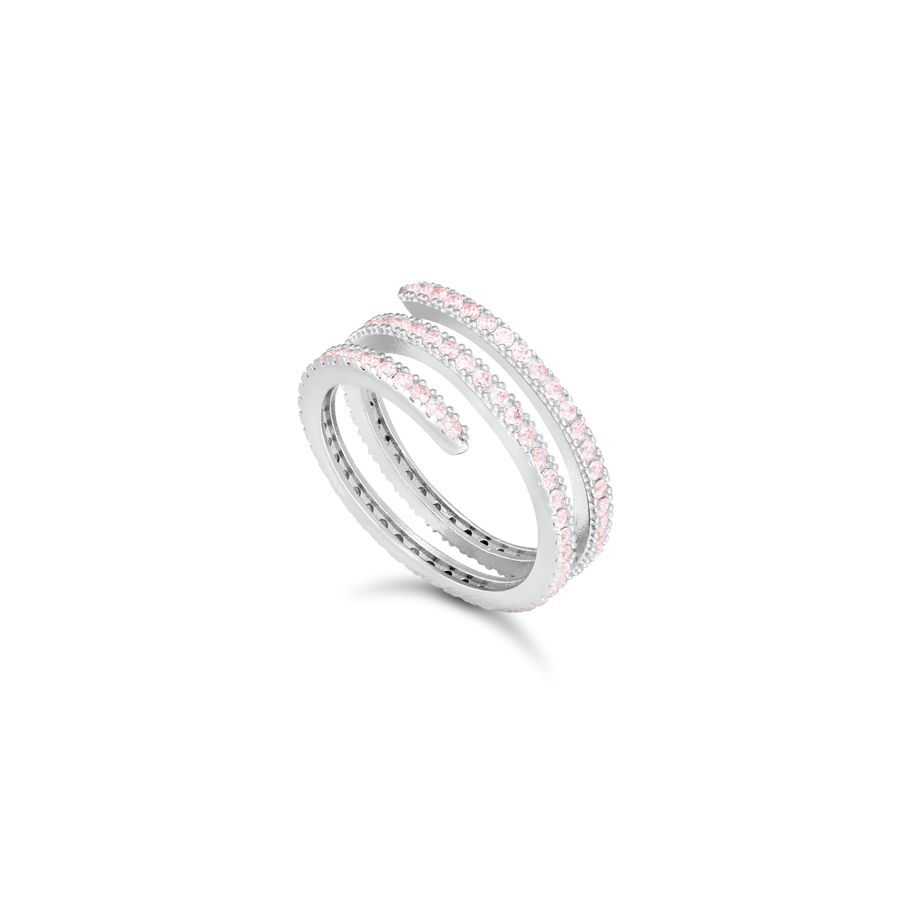 Cubic Zirconia Spiral Ring - Colored