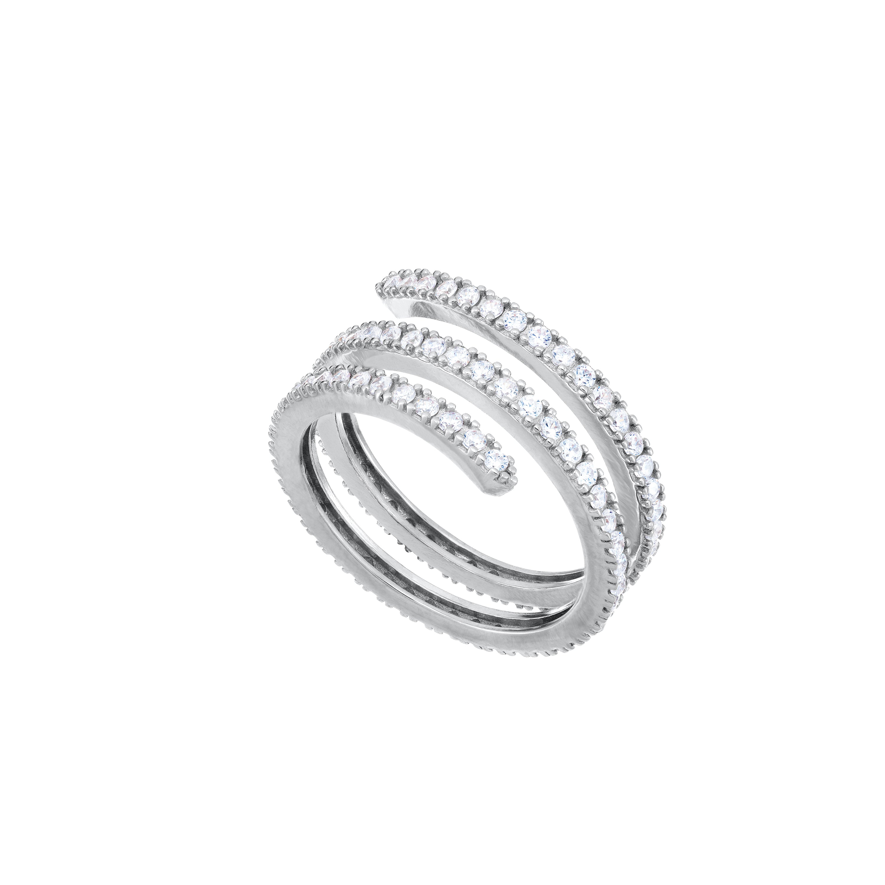 Cubic Zirconia Spiral Ring