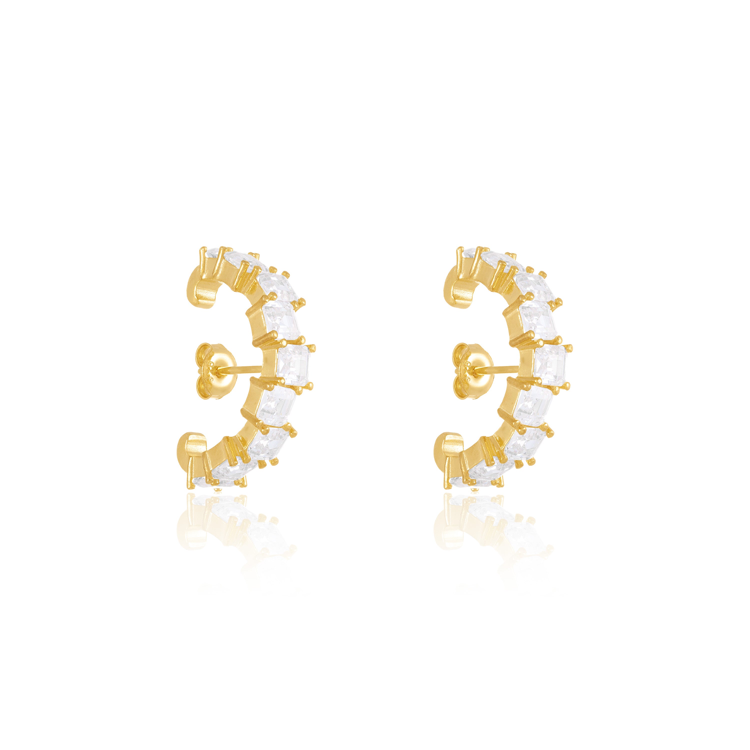 Cubic Zirconia Up Down Suspender Earrings