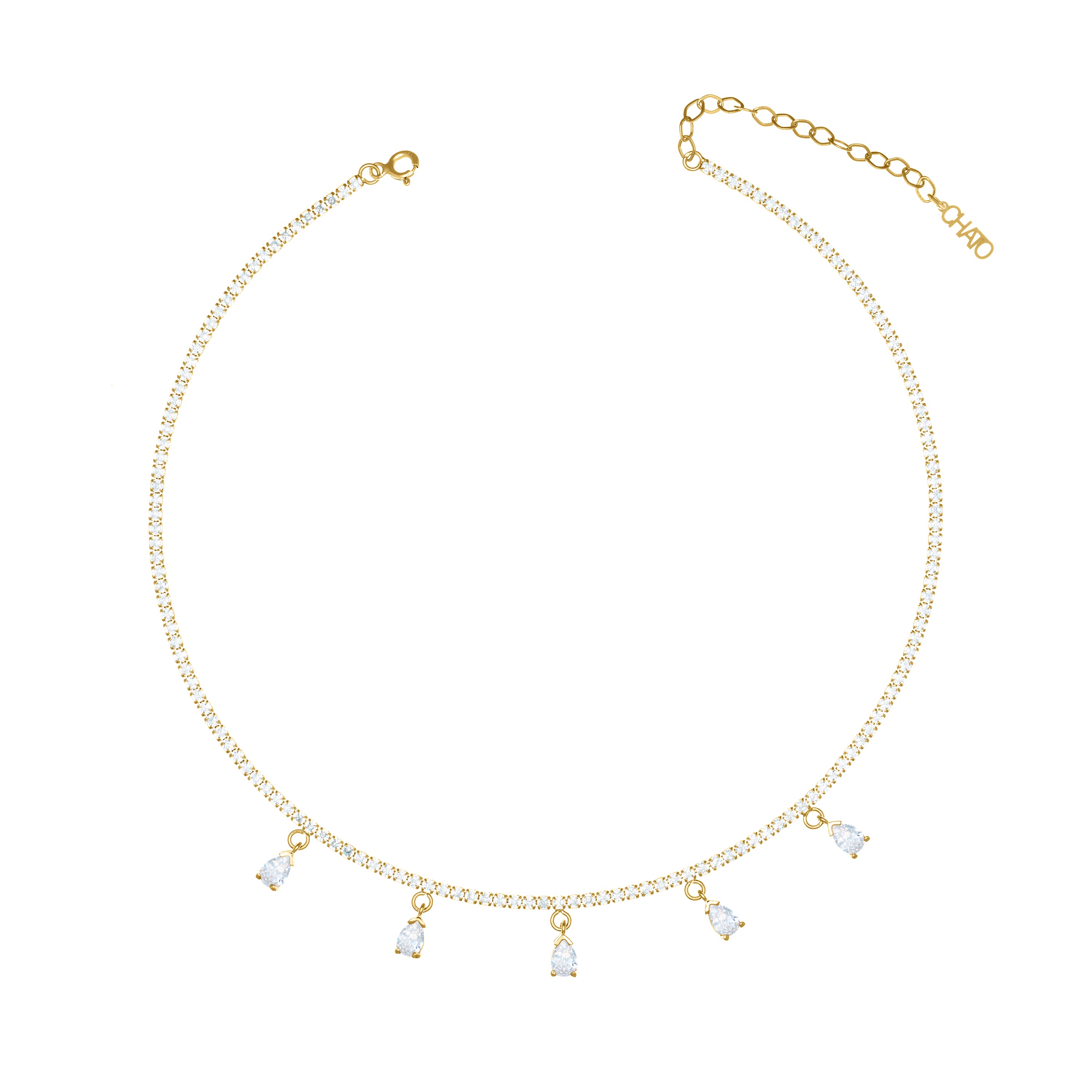 Dangling Multi Teardrop Tennis Choker